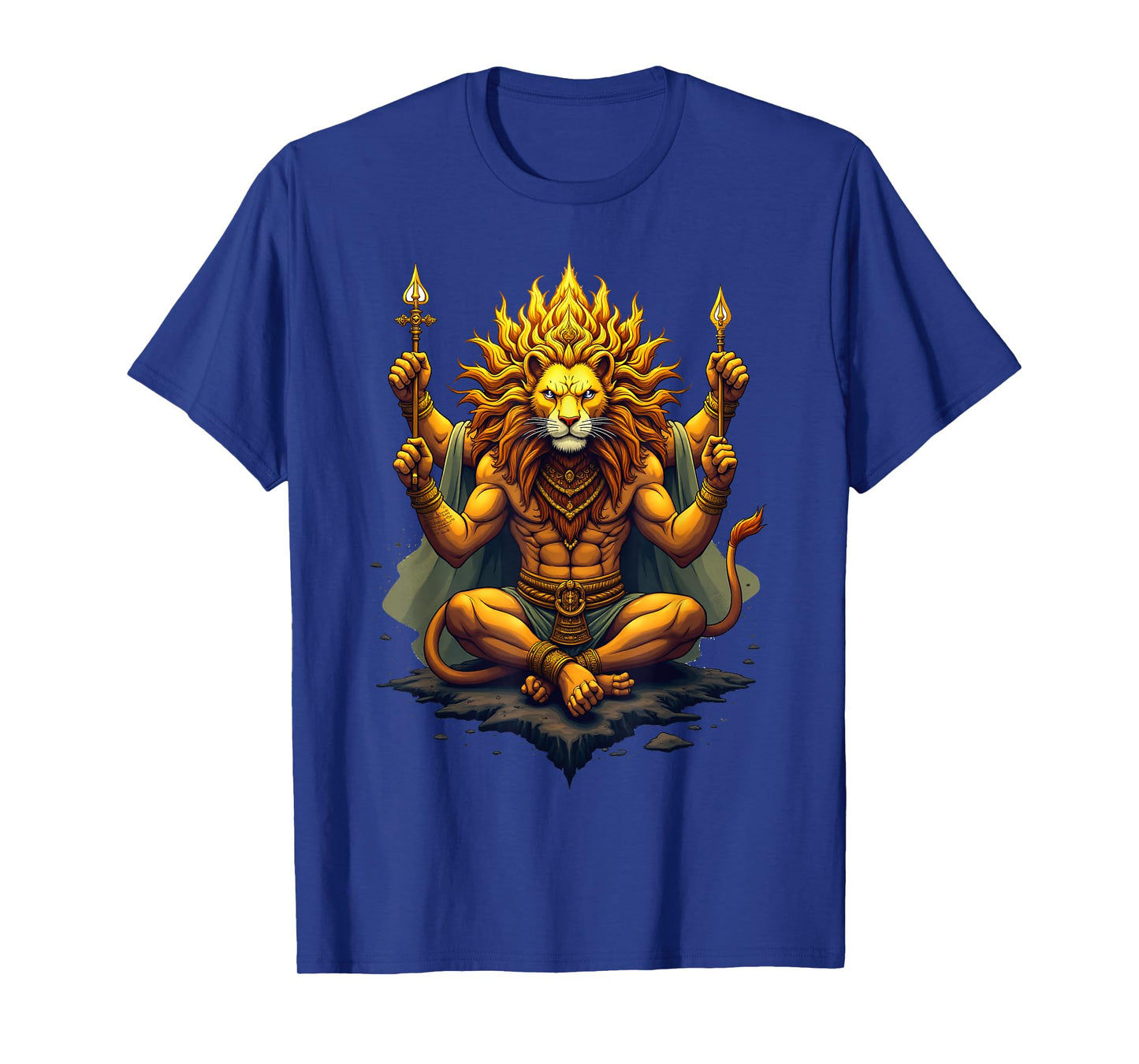 Majestätischer Narasimha Löwengott Design Göttliche Symbole T-Shirt