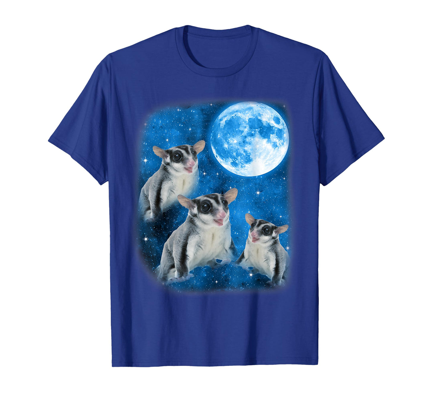 Sugar Glider Howling At The Space Full Moon Night Starry Sky T-Shirt