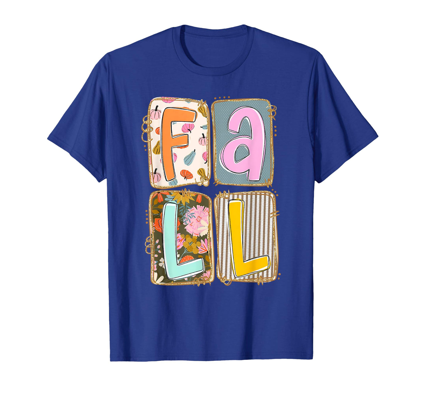 Fall Pumpkin Season Flower Thanksgiving Autumn Leaves Retro T-Shirt