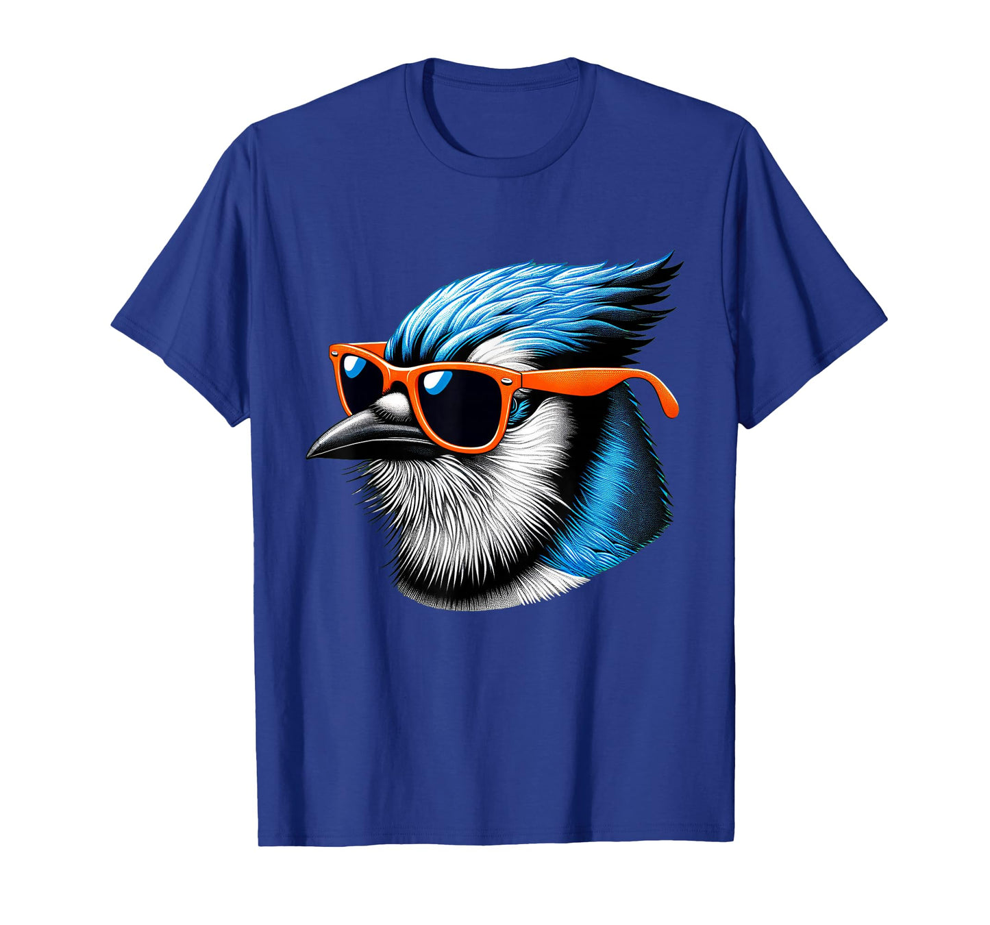 Cool Blue Jay Bird Wearing Sunglasses Graphic Art T-Shirt