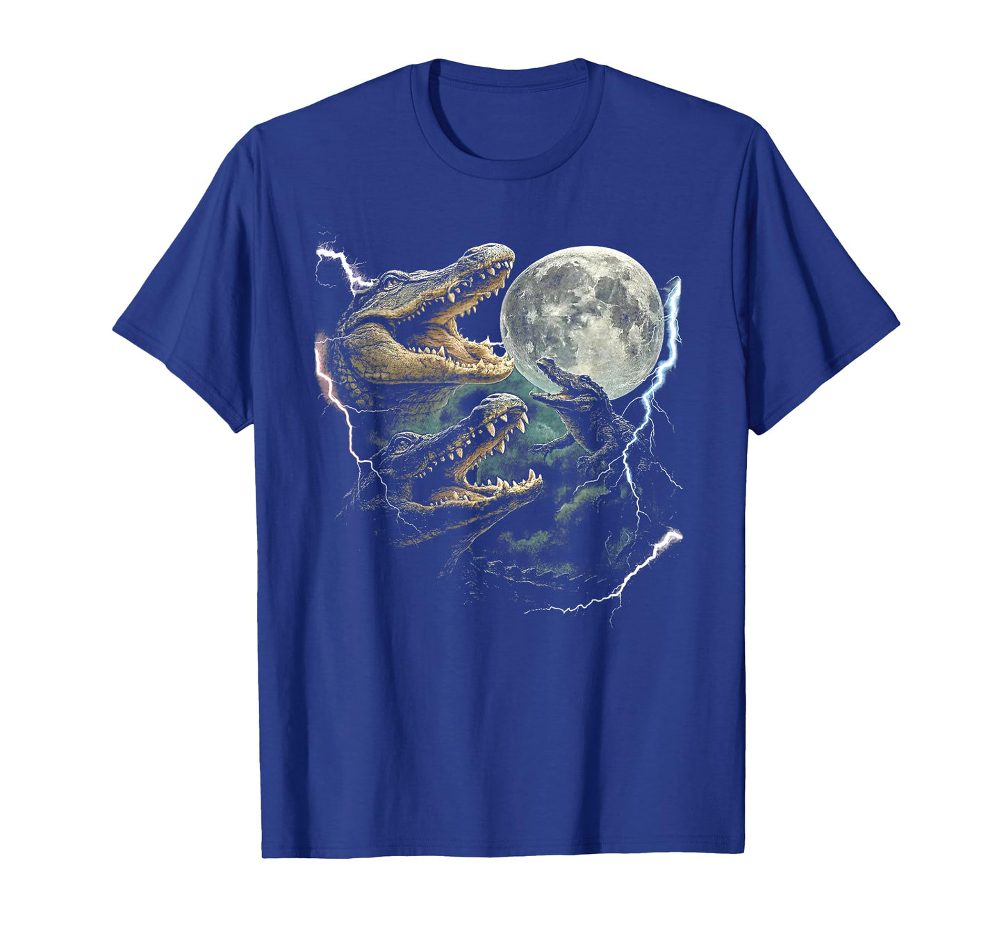 Three Weirdcore Crocodile At Moon Funny 90s Alligator T-Shirt
