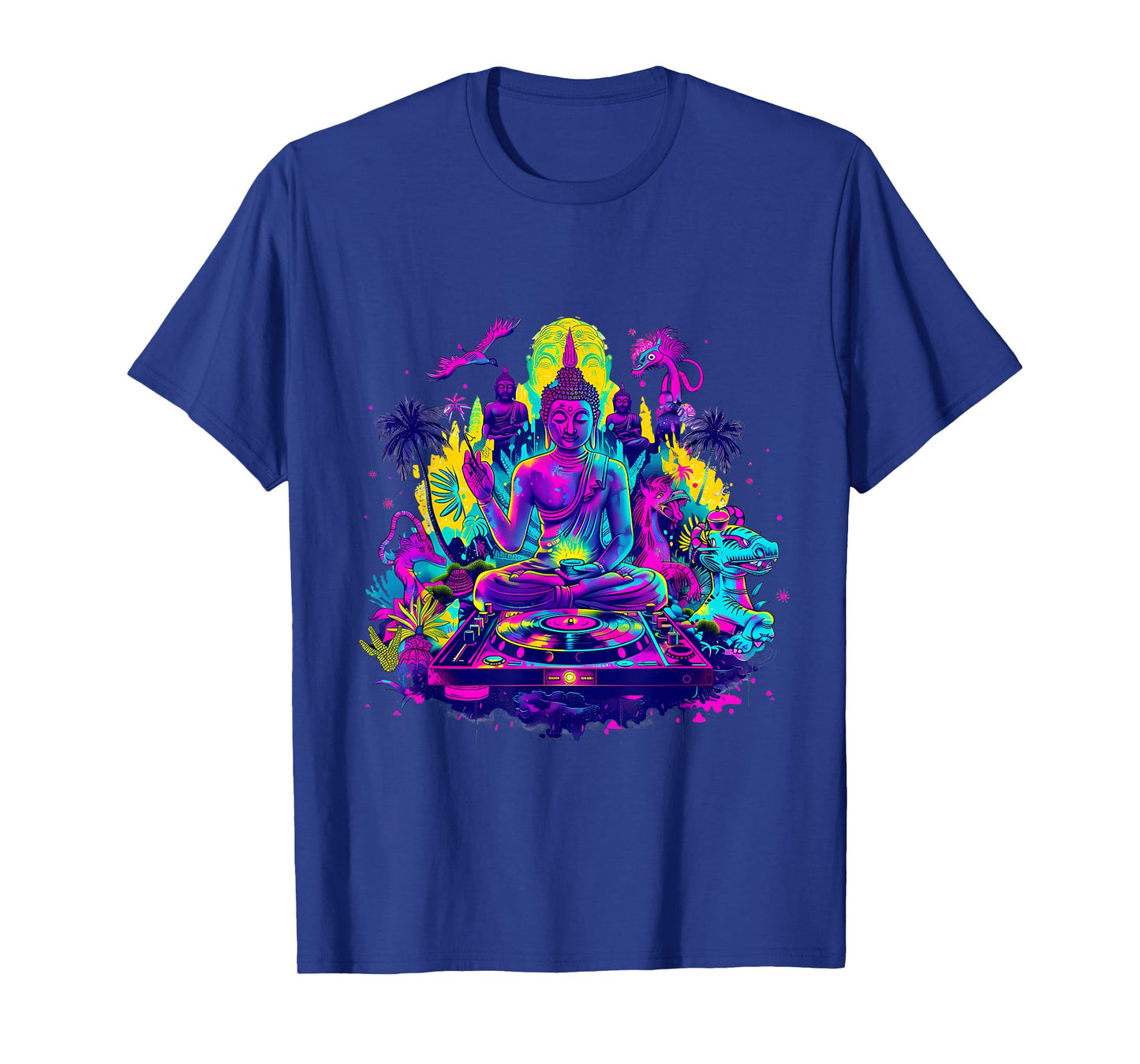 Buddha DJ Tropical Turntable DJ Buddha Dance Club Meditation T-Shirt