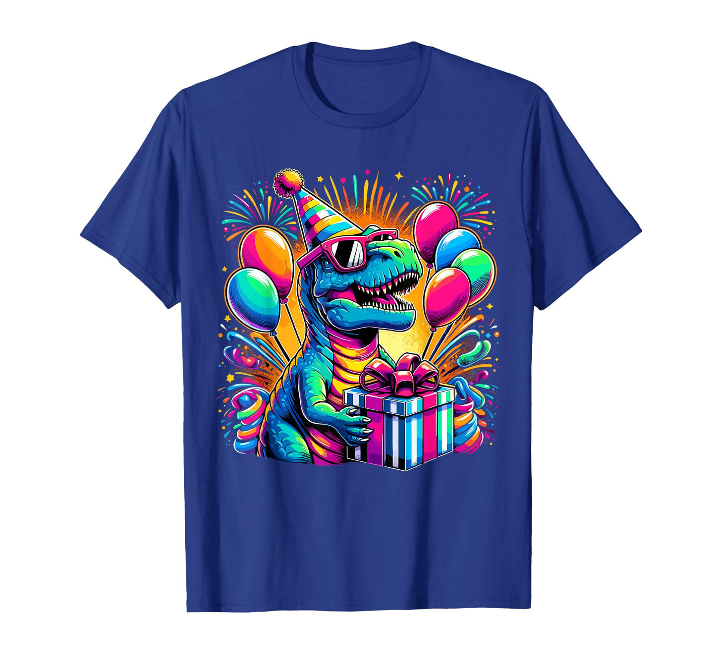 Dinosaur Birthday Party T-Rex Retro Dinosaur T-Shirt