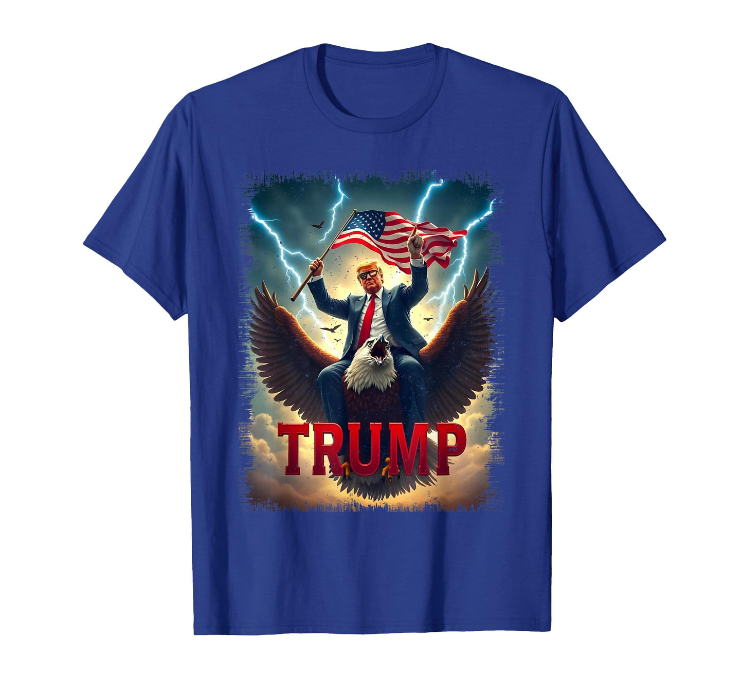 Vintage President Trump Riding an Eagle. Patriotic Political T-Shirt