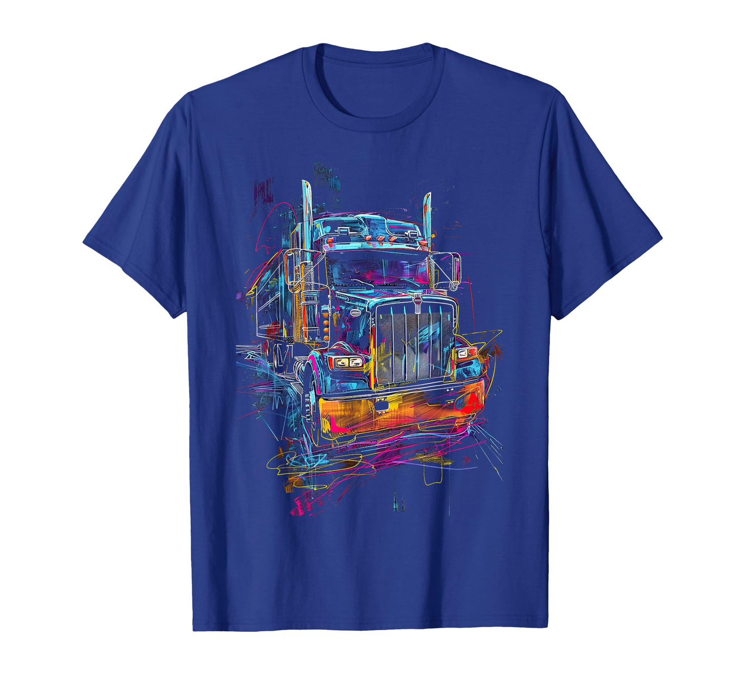 Trucker American Flag Big Rig Semi-Trailer Truck Driver T-Shirt