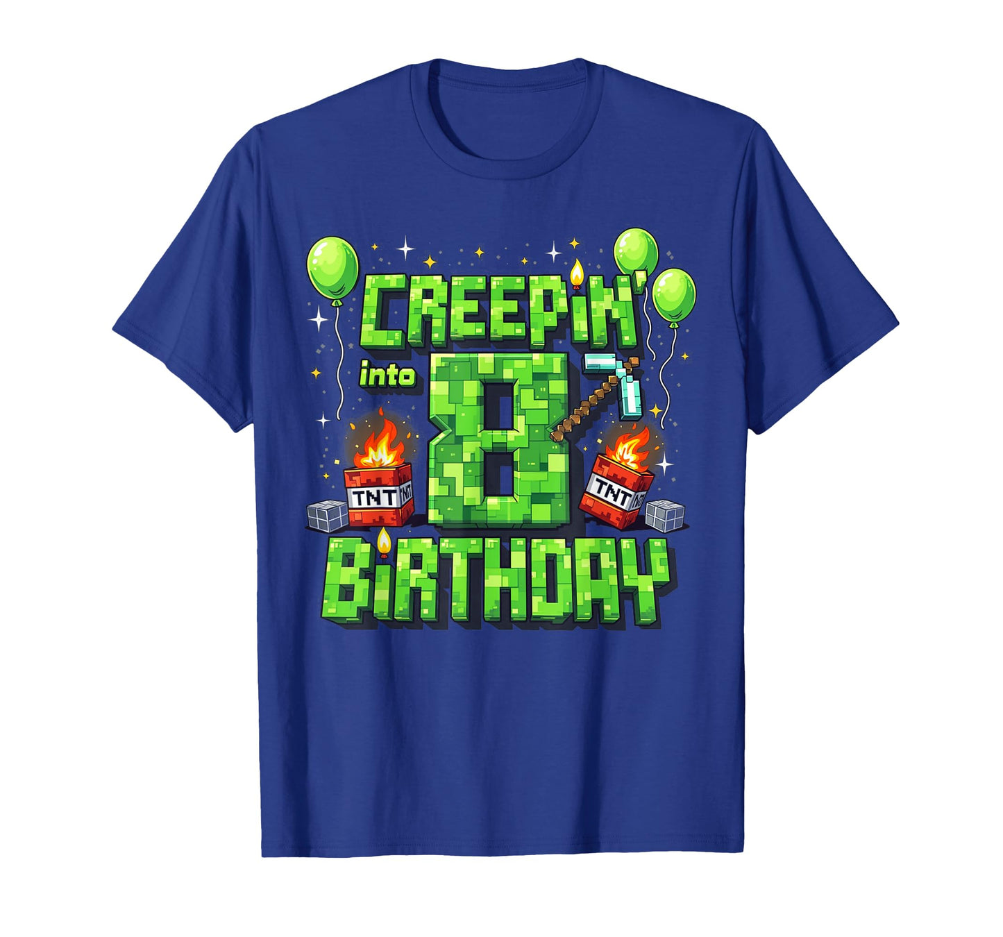 It's My 8th Birthday Boy Gamer Creepin’ Into 8 Gamer Pixel T-Shirt