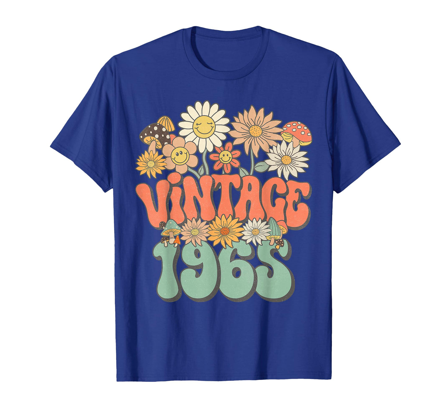 Retro Groovy Vintage 1965 Floral Hippie Daisy 60th Birthday T-Shirt