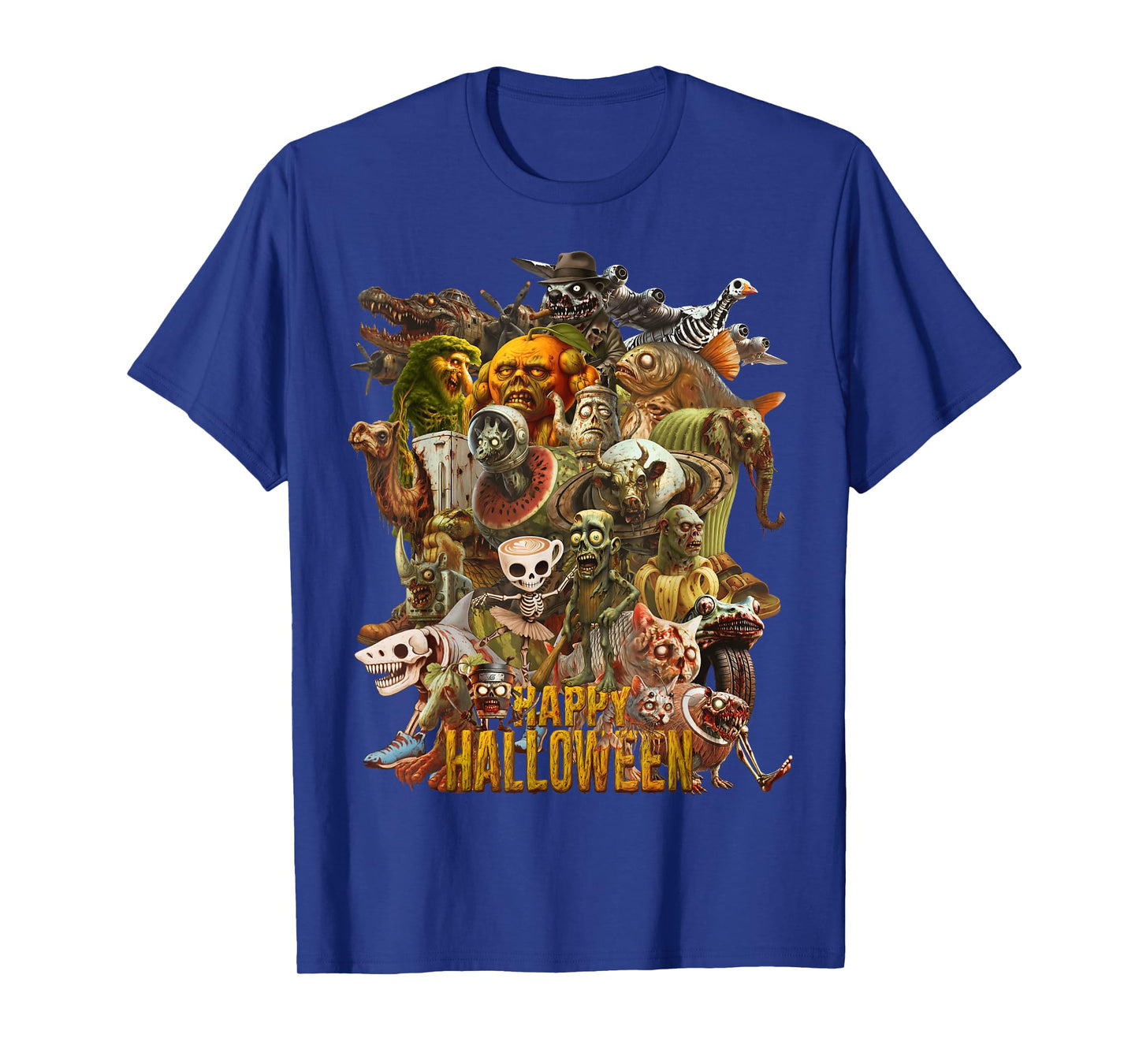 Italian Brainrot Happy Halloween Funny Zombies T-Shirt