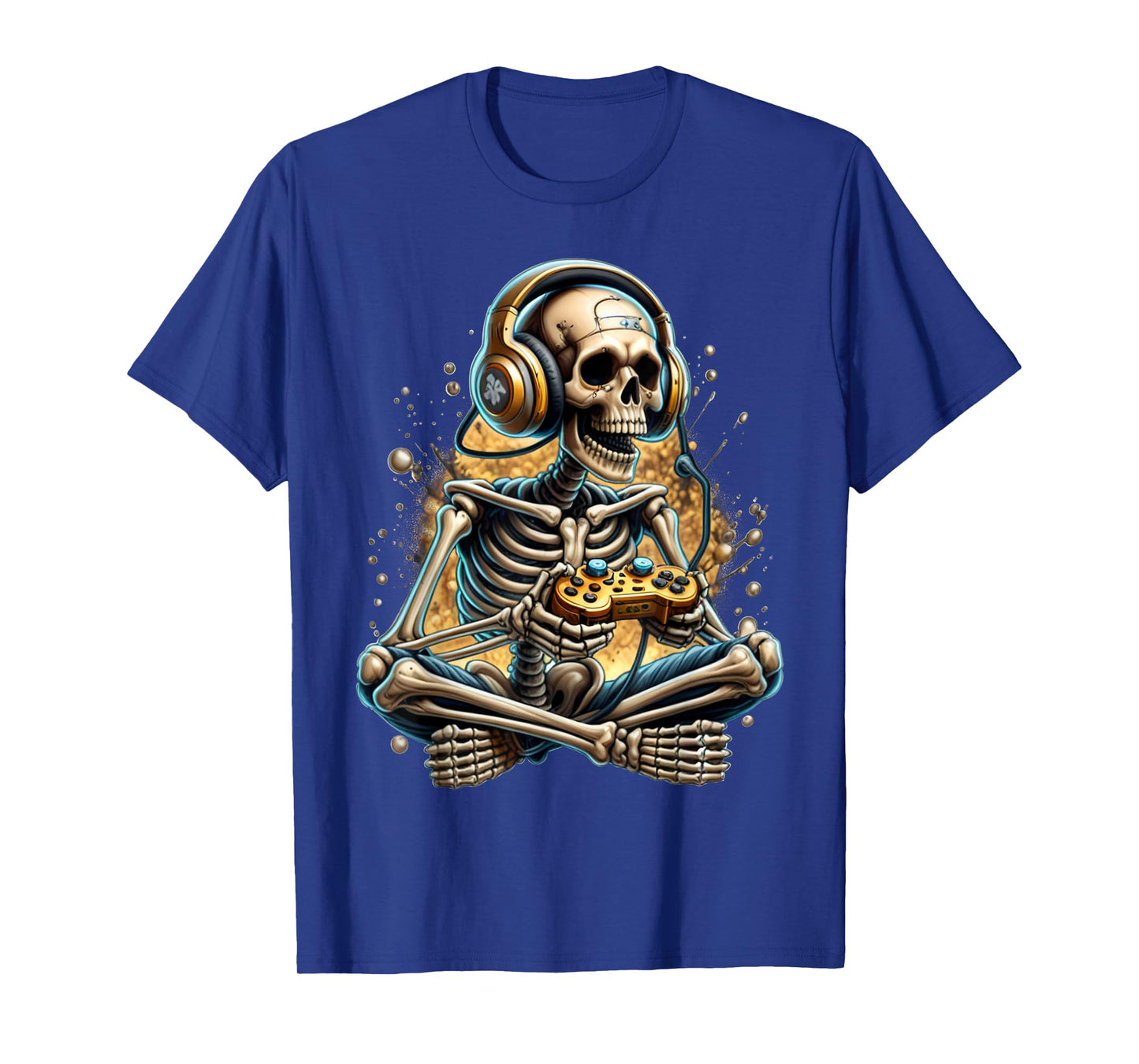 Funny Video Game Halloween Skeleton Gamer Gaming Boys Teens T-Shirt
