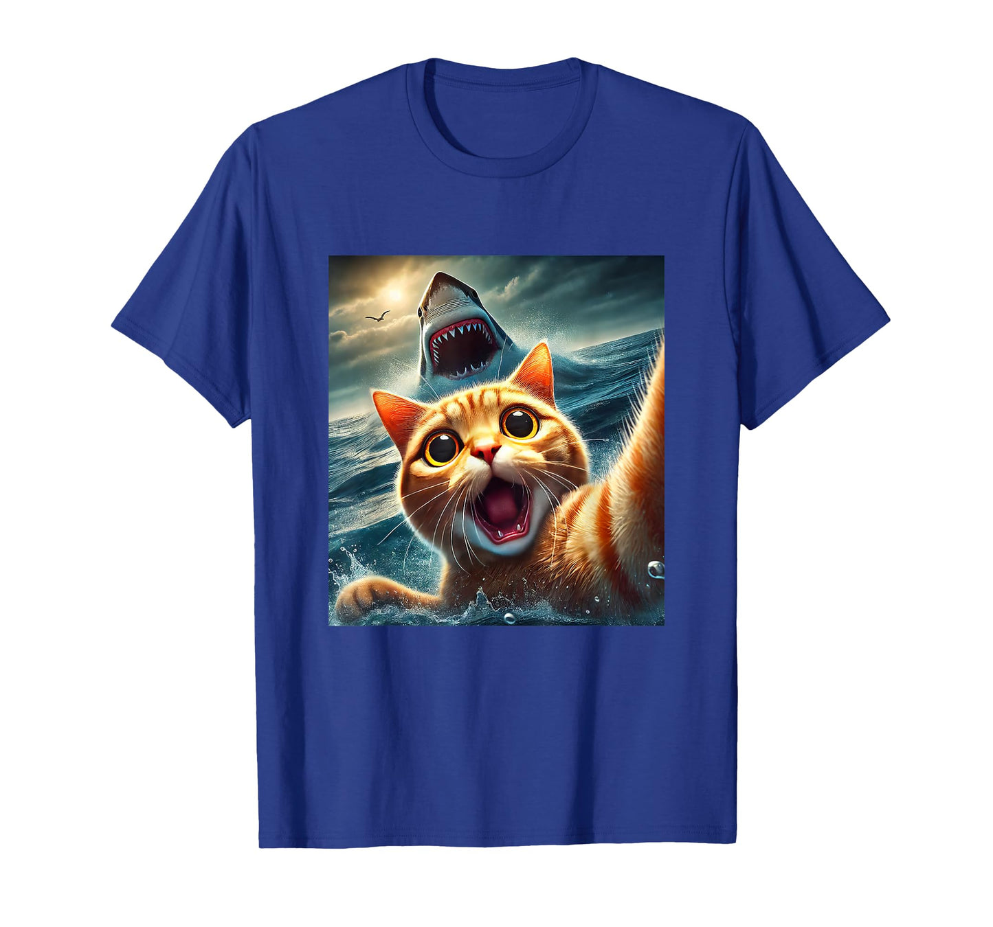 Cat Selfie With Shark Funny T-Shirt