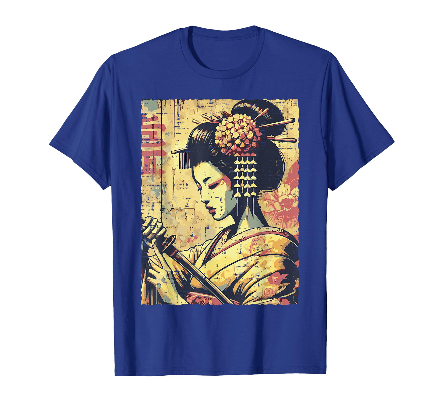 Japanese Hipster Geisha Katana Vintage Women Girls Kids Men T-Shirt