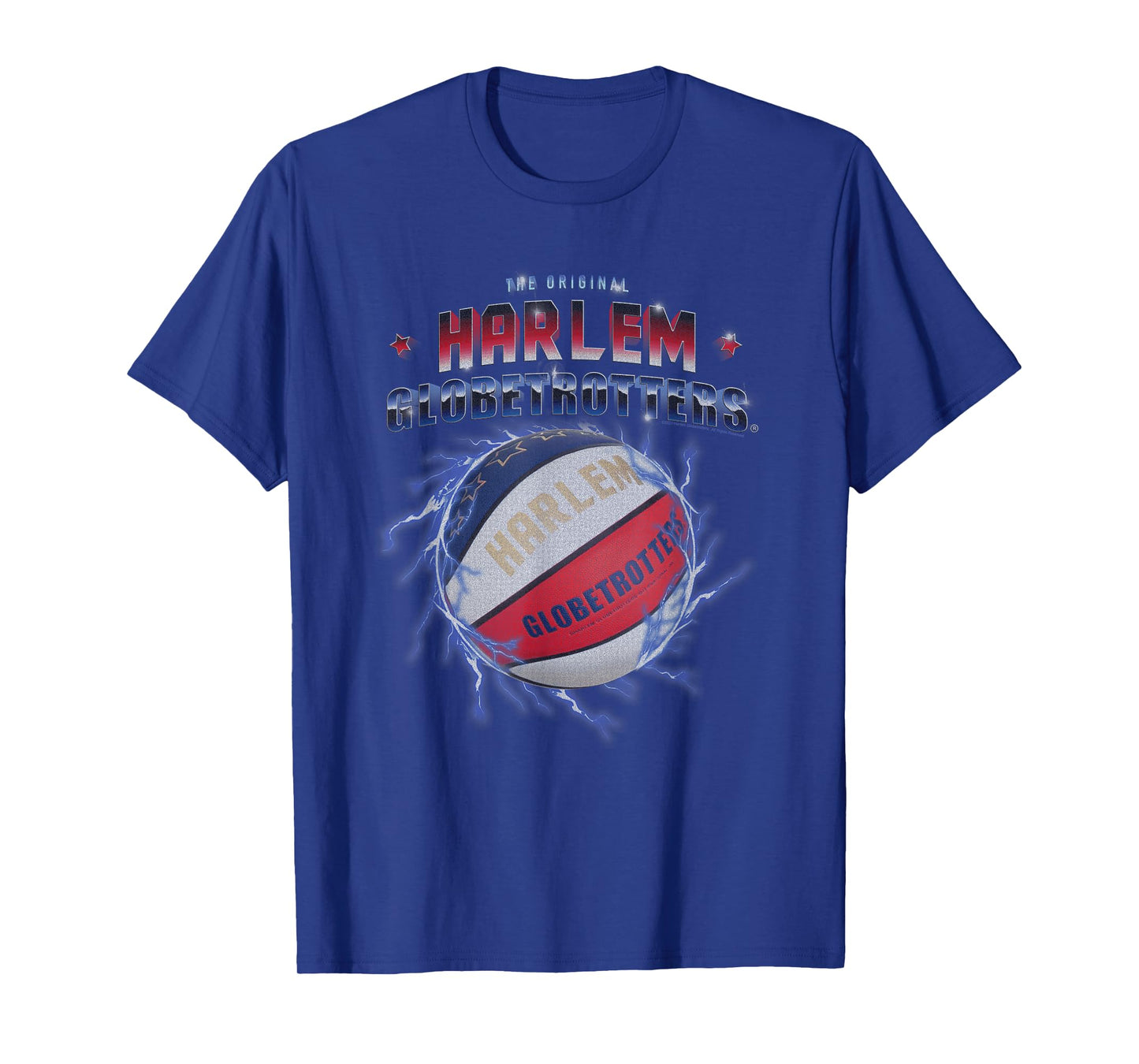 Harlem Globetrotters Basketball Chrome Logo with Lightning T-Shirt