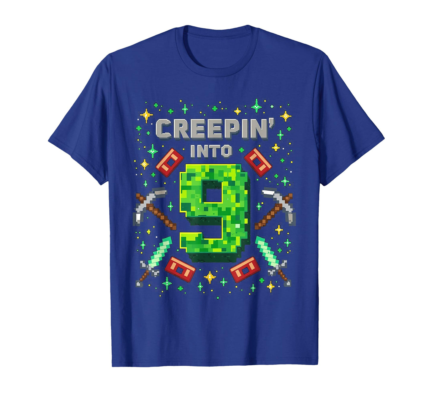 It's My 9th Birthday Boy Gamer Creepin’ Into 9 Gamer Pixel T-Shirt