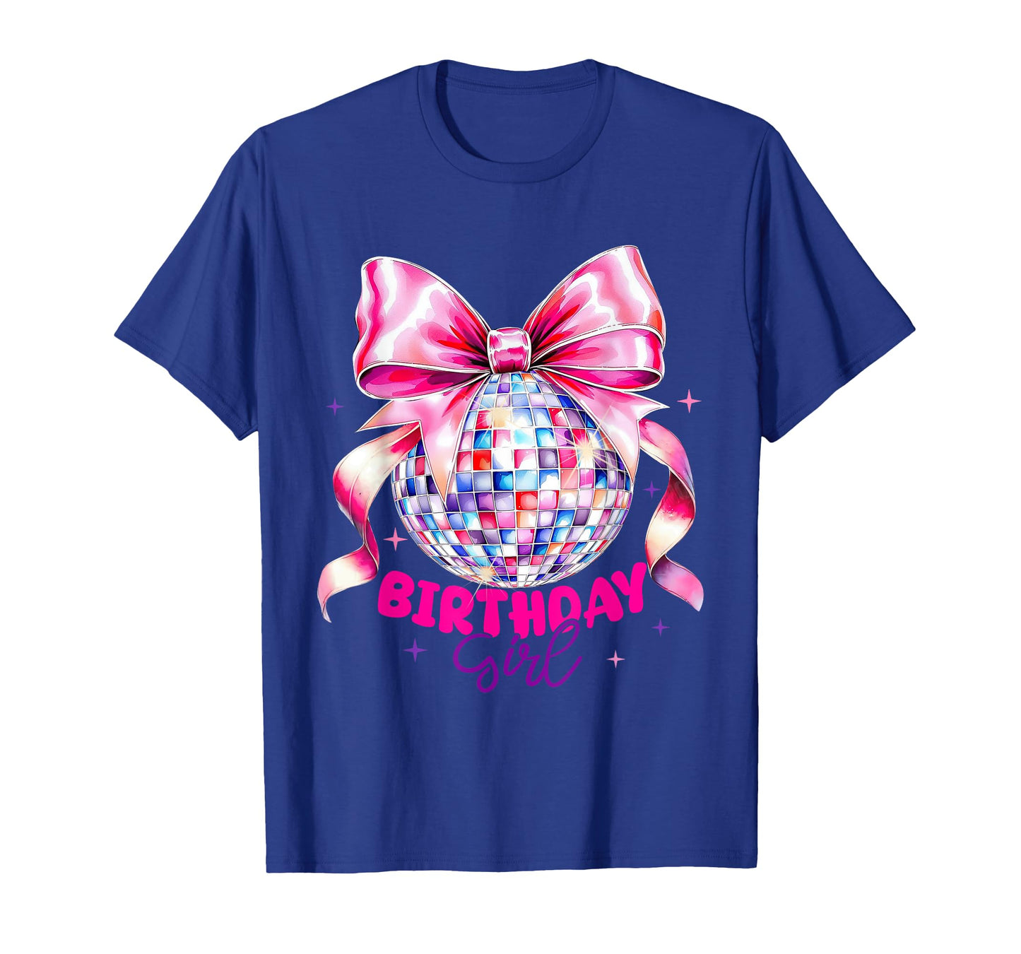 Coquette Bow 1st 2nd 3rd 4th 5th Birthday Girls Disco Ball T-Shirt