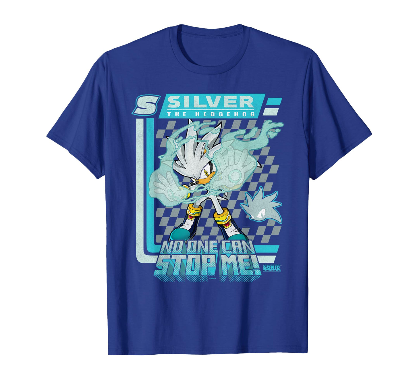 Sonic The Hedgehog Silver The Hedgehog Racing Poster T-Shirt