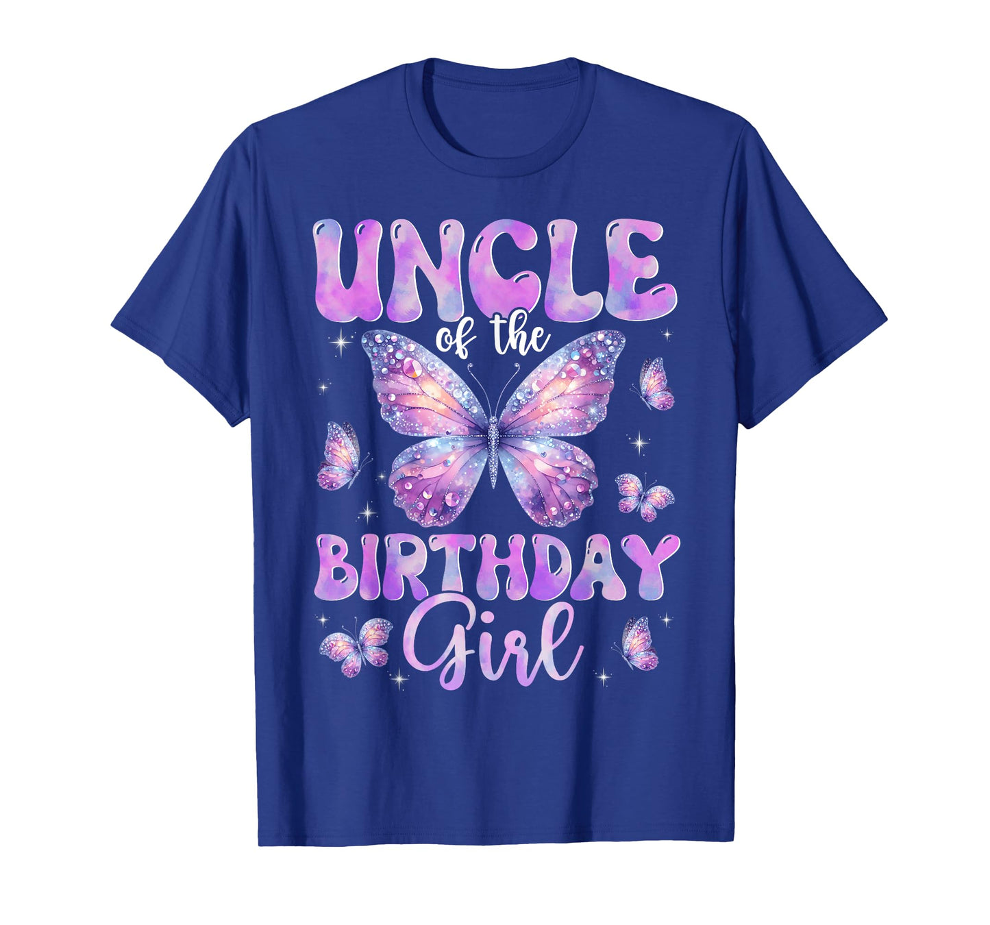 Uncle Of The Birthday Girl Butterfly Family Matching T-Shirt