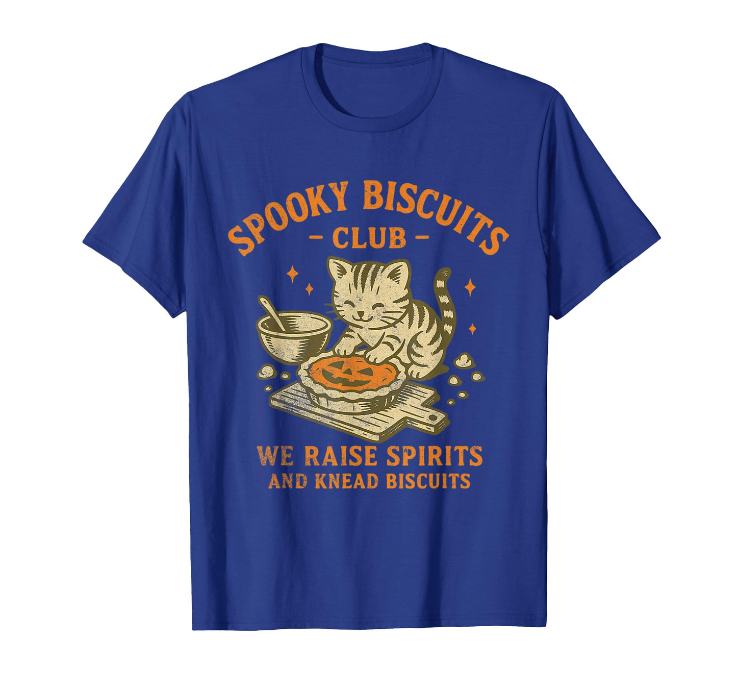 Spooky Biscuits Club Cat, Funny Halloween Baking Tee T-Shirt