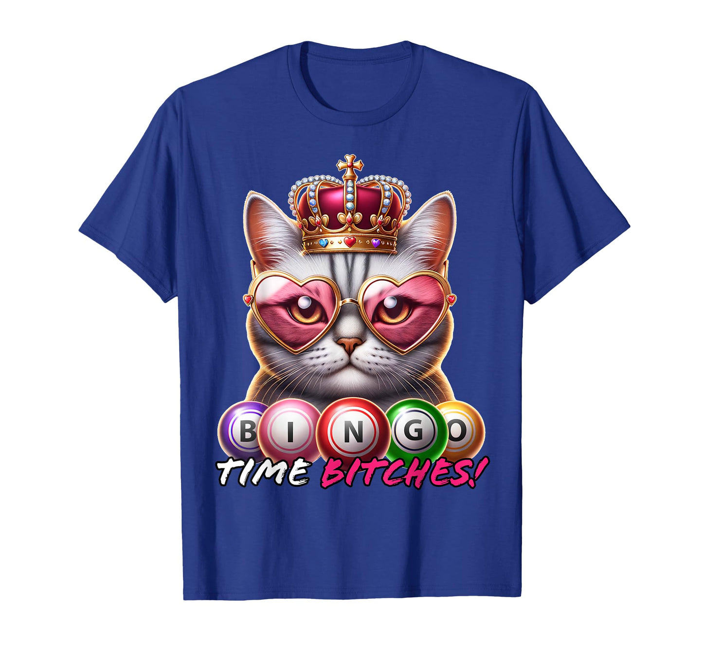 Funny Bingo Gifts for Women Men Bingo Time Bitches Black Cartoon Graphic Modern T-Shirt