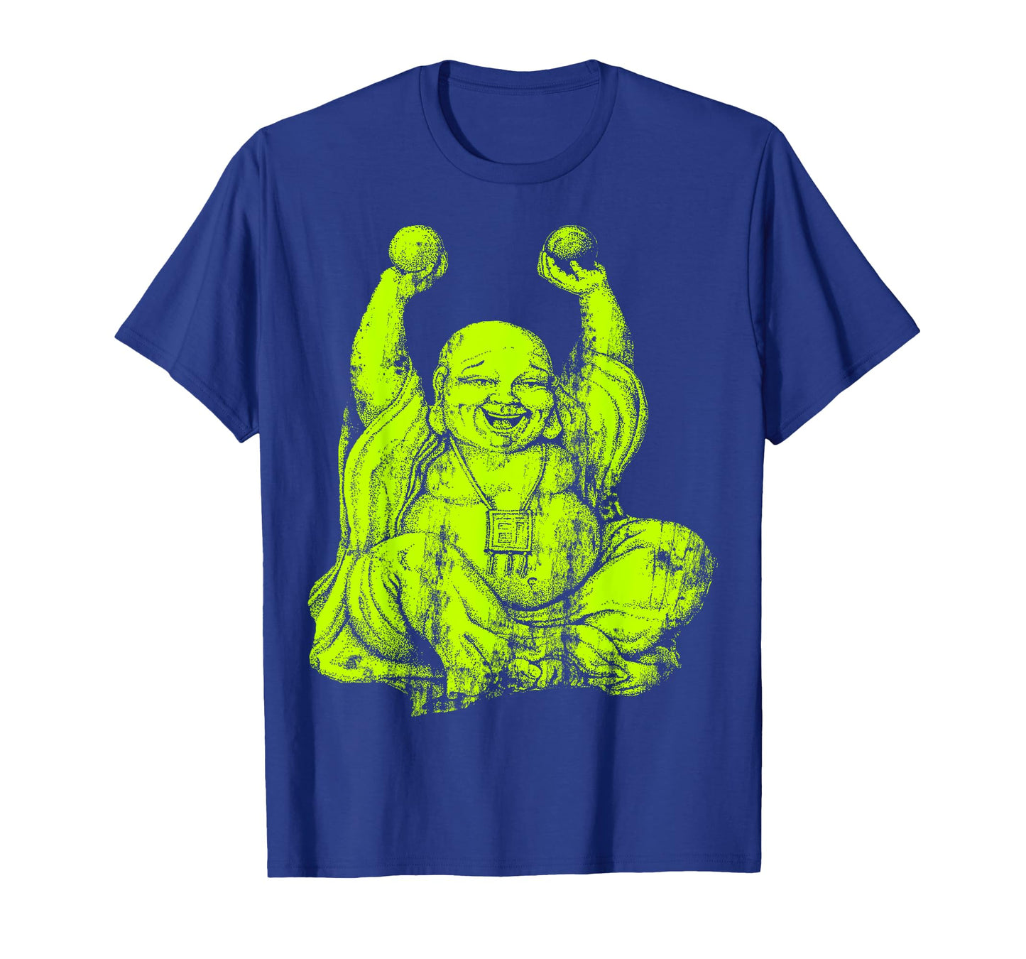 Neon Green Laughing Buddha Yoga T-Shirt