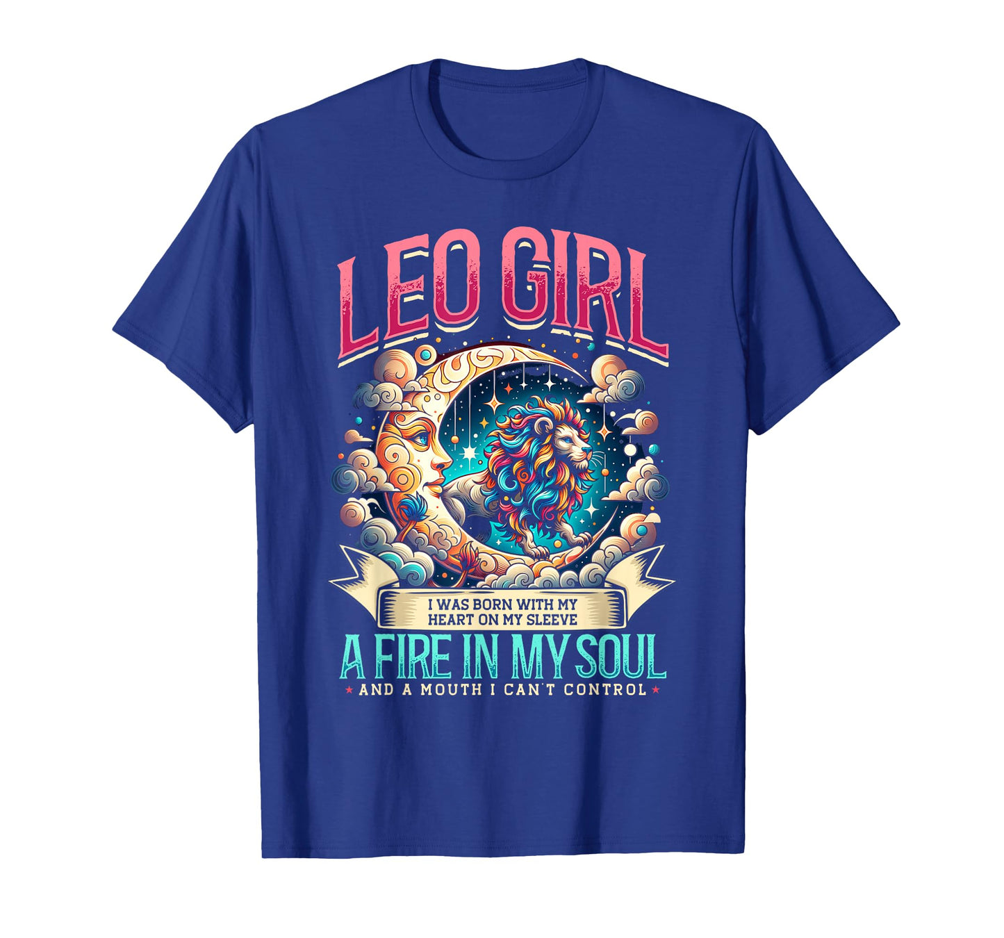 Leo Zodiac Sign Moon Astrology Star Sign, Leo Girl T-Shirt