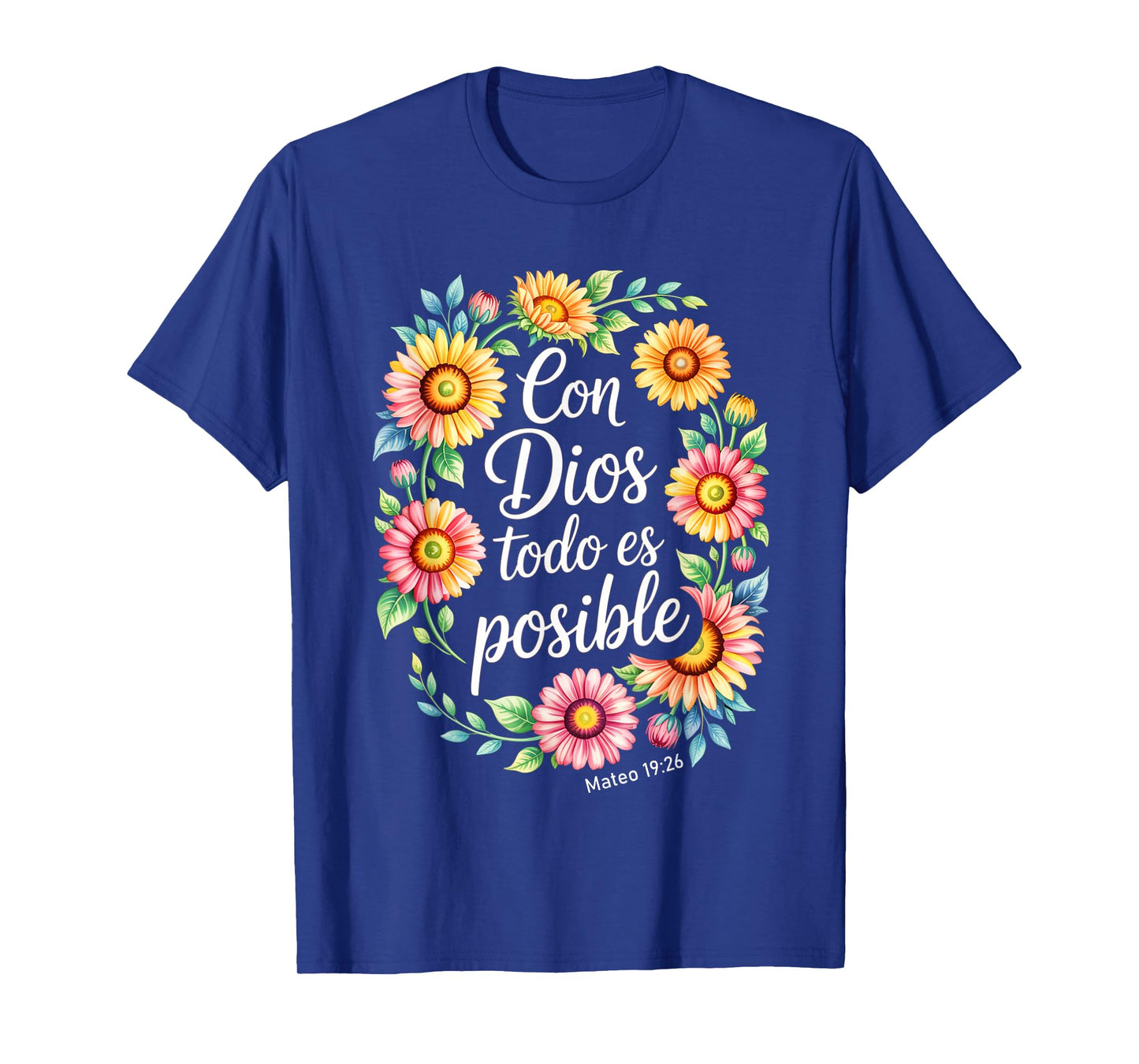 Con Dios Todo ES Posible Shirt Christian Spanish for Womens T-Shirt