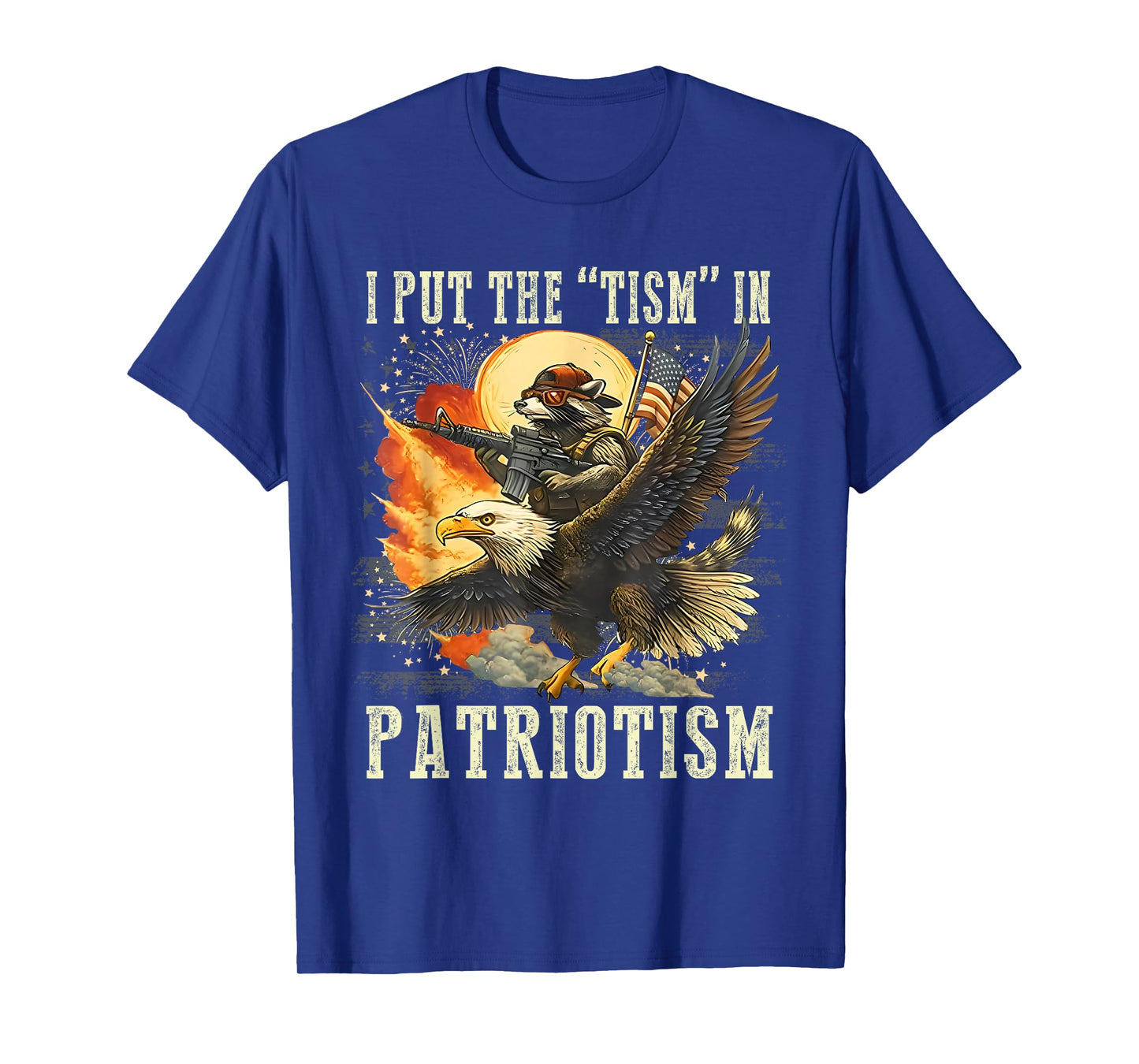 Retro Eagle Raccoon USA Flag Put The “Tism” in Patriotism T-Shirt