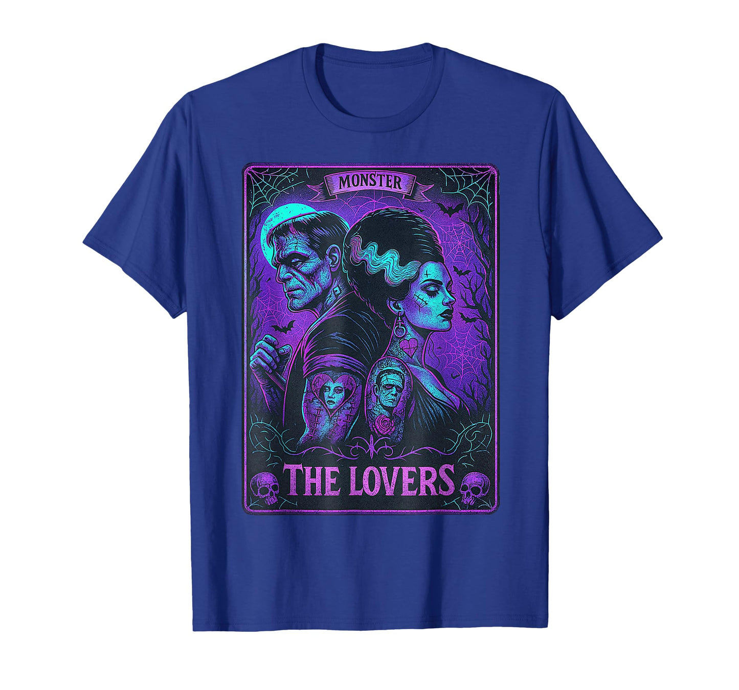 The Monster Frankenstein And Bride The Lovers Tarot Card T-Shirt
