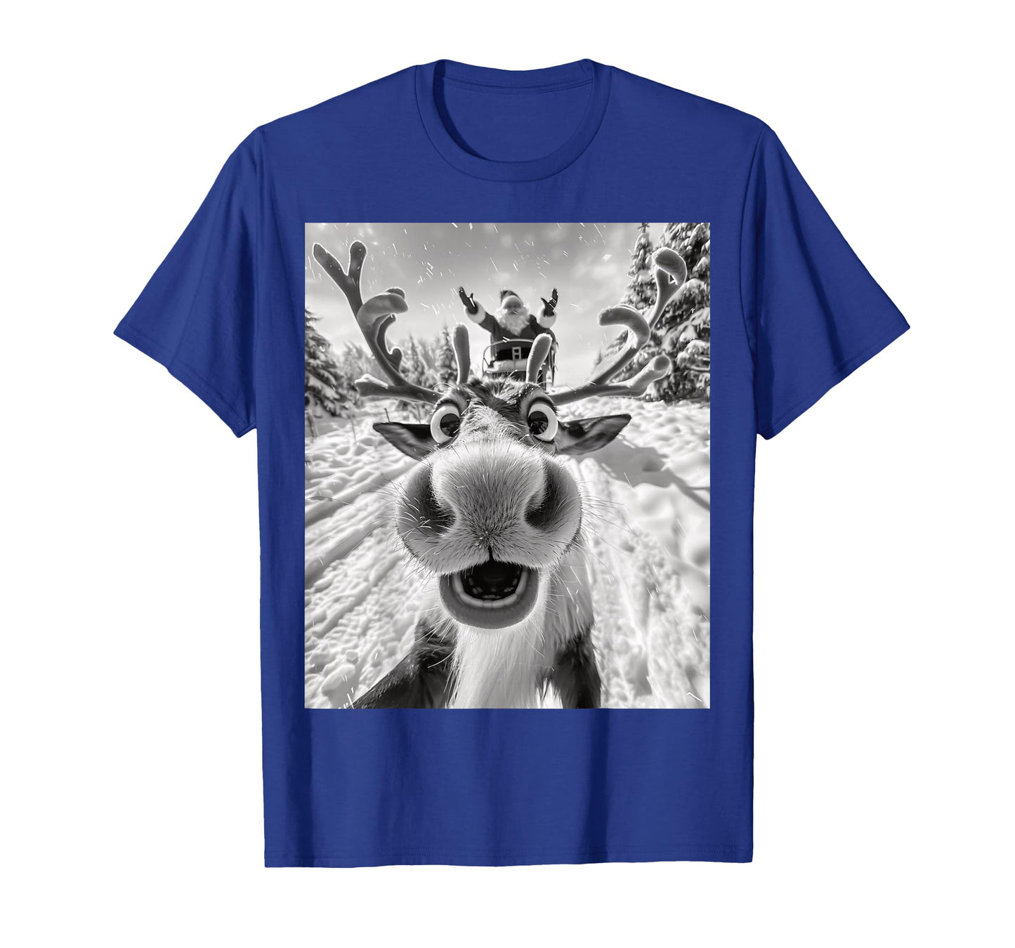 Funny Reindeer Selfie Christmas T-Shirt