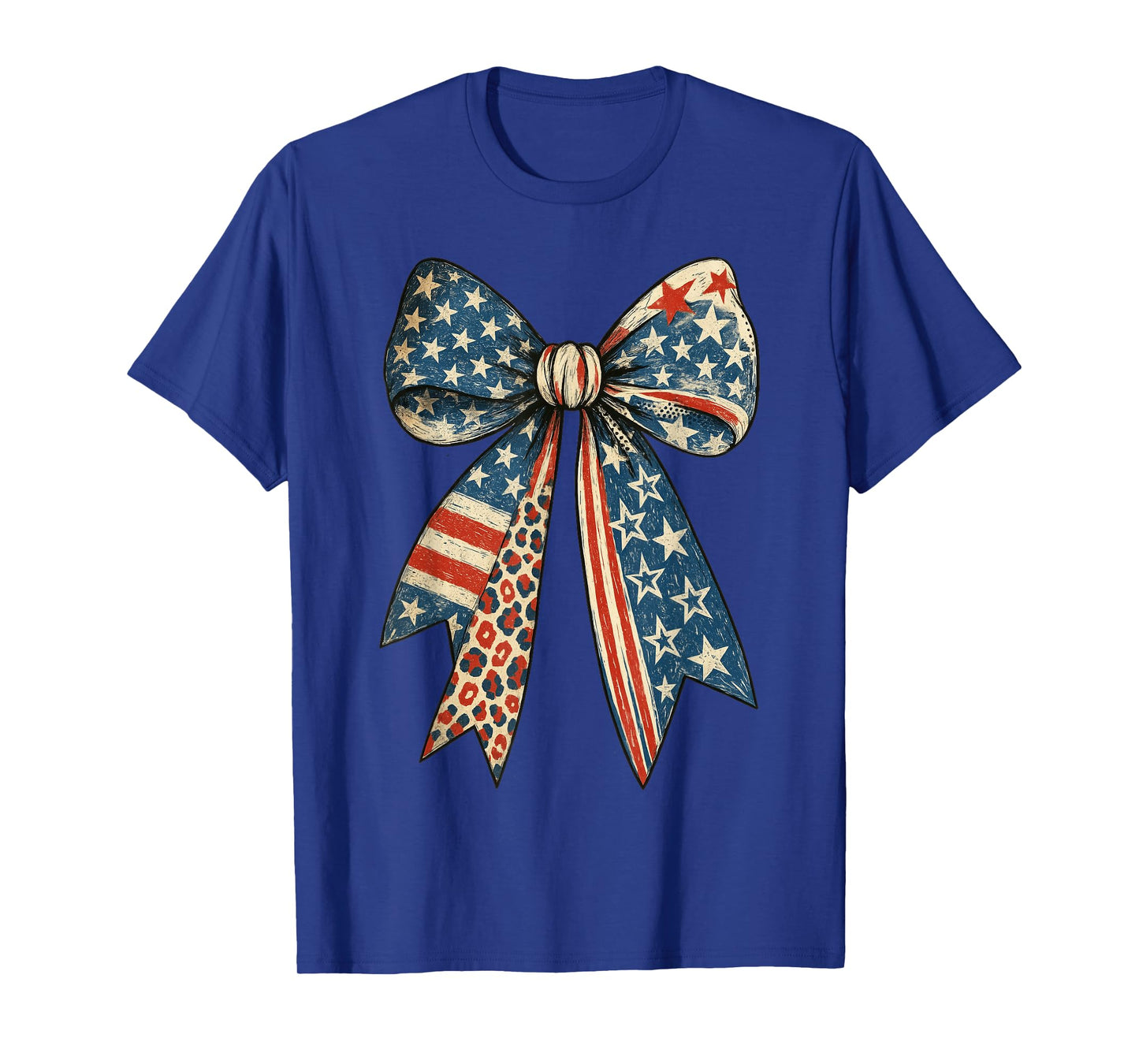 Vintage USA Bow in Red White Blue for Patriotic 4th Of July T-Shirt