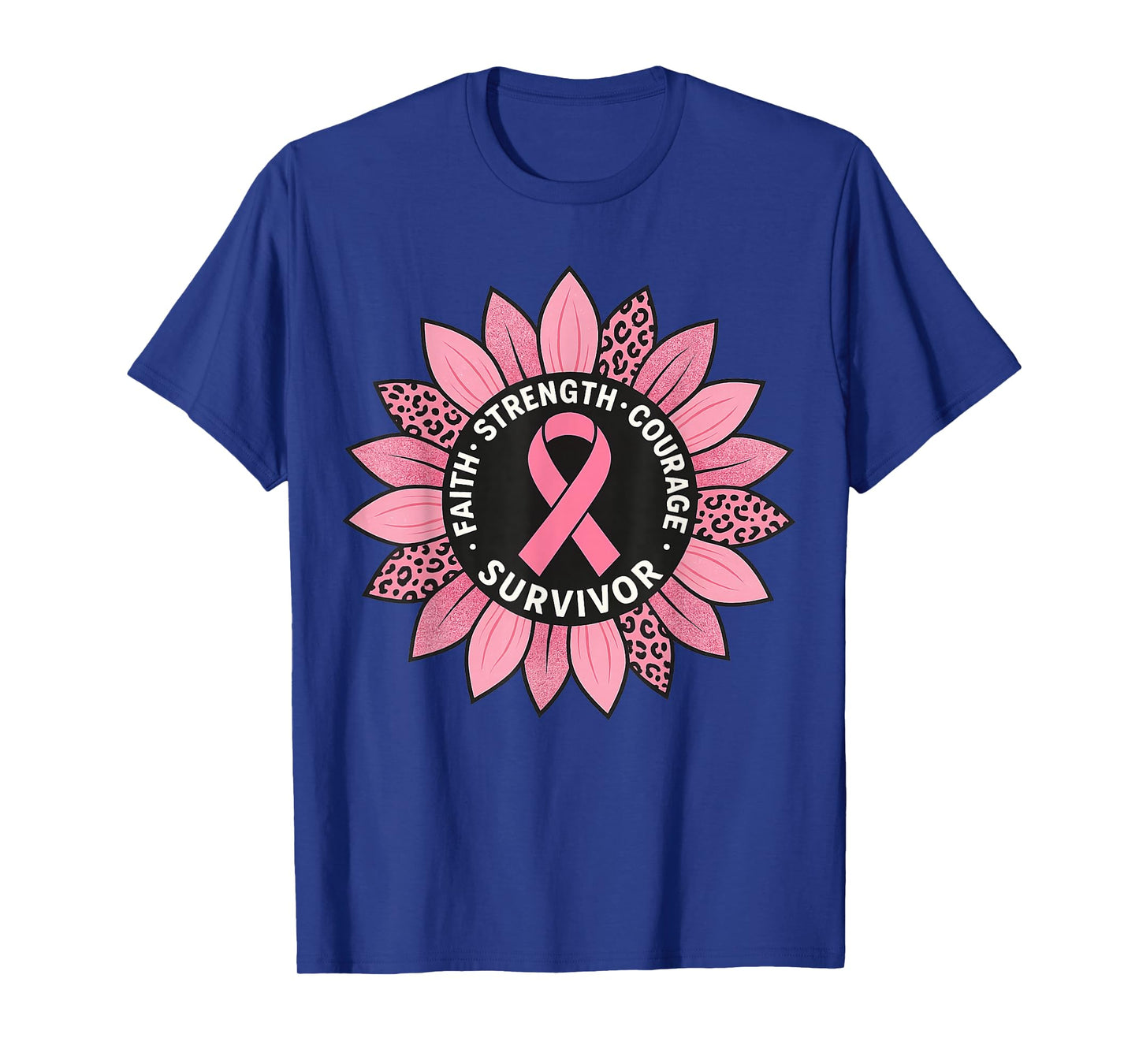 Sunflower Breast Cancer Awareness Survivor Pink Ribbon Women T-Shirt
