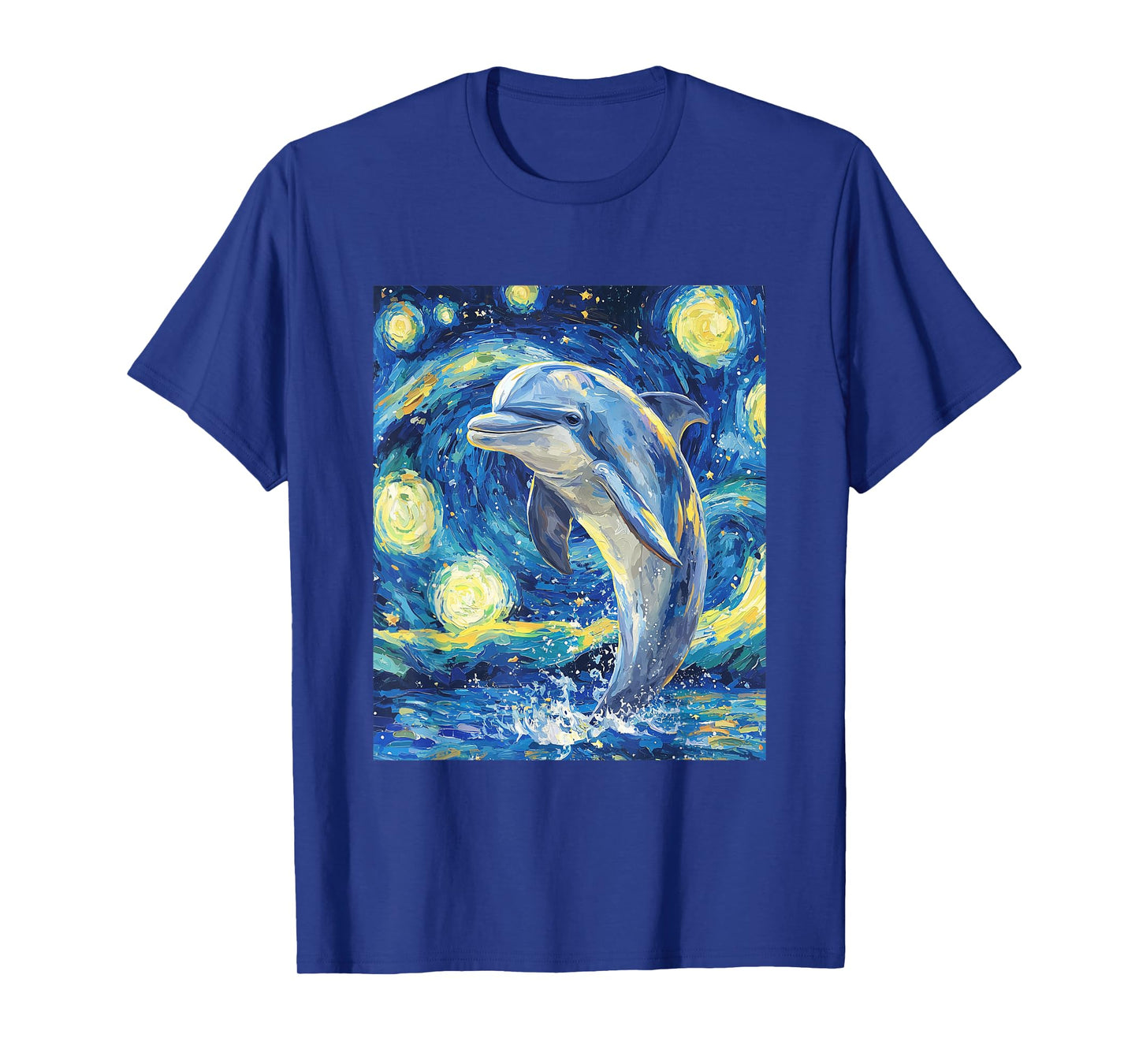 Cute Dolphin - Van Gogh Style - Starry Night Graphic T-Shirt