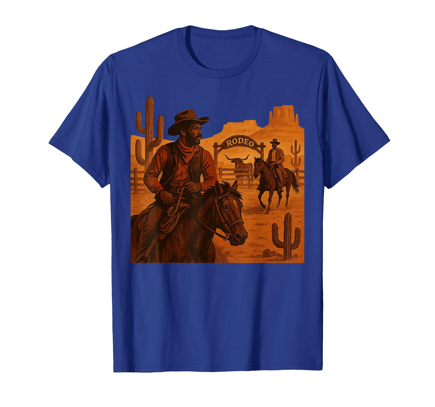 Black Cowboy Western Rodeo Melanin History Texas Boy Men T-Shirt