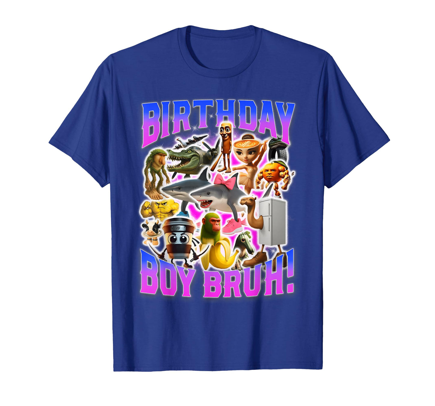 Birthday Boy Bruh Meme Funny Brainrot Design T-Shirt