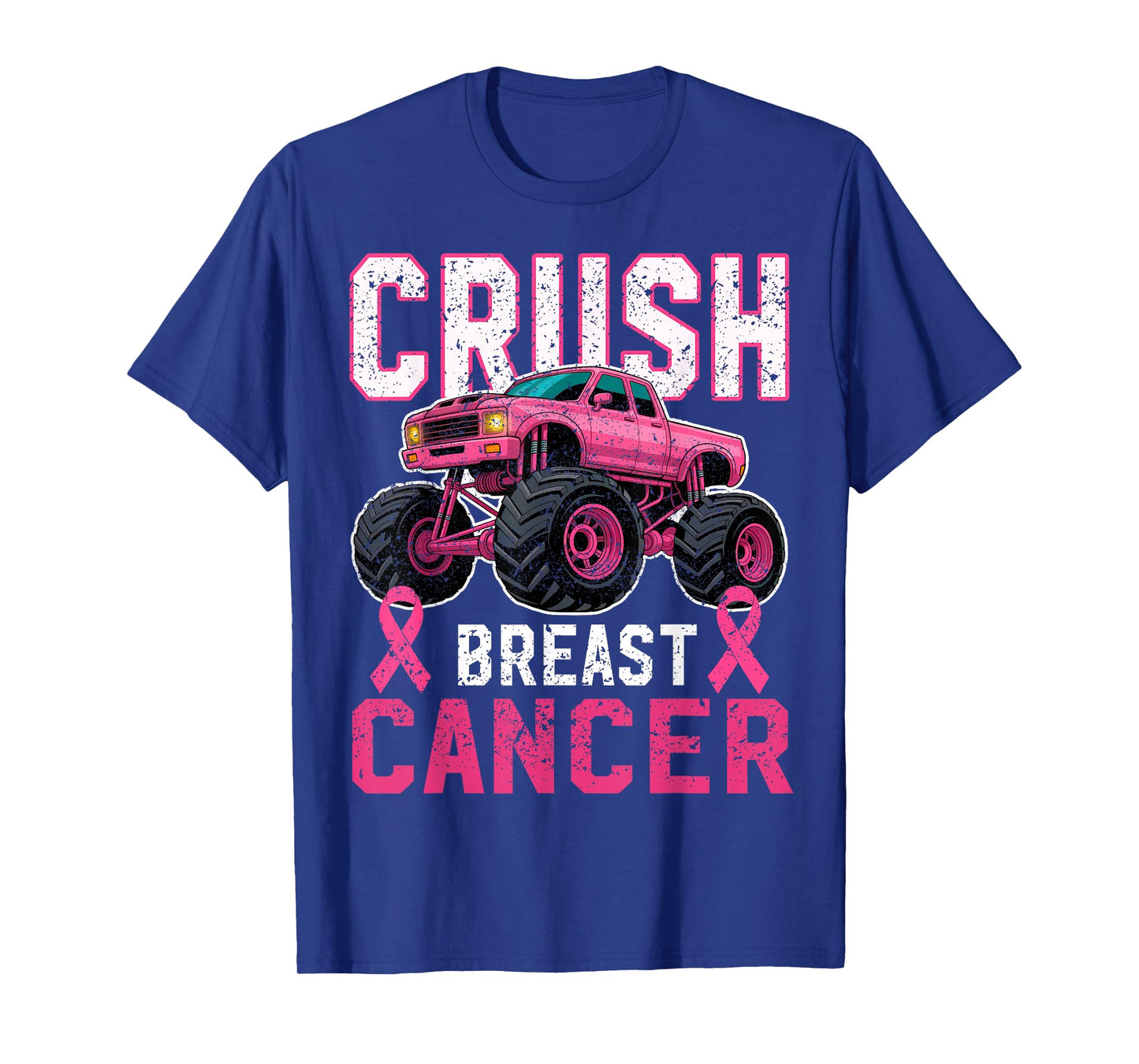 Crush Breast Cancer Pink Monster Truck Boys Kids Toddler T-Shirt