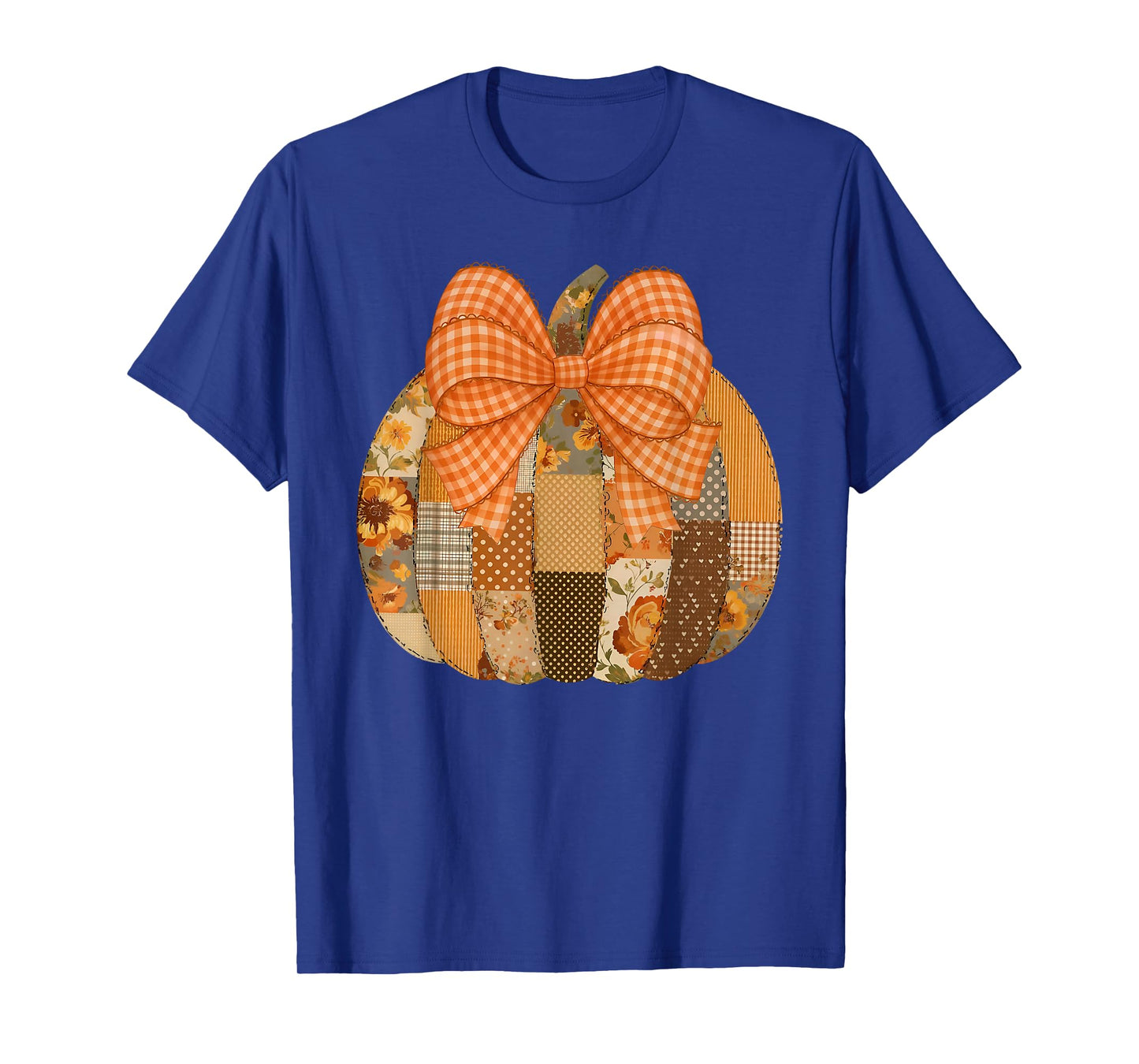 Pumpkin Season Coquette Bow Thanksgiving Autumn Fall Leaves T-Shirt