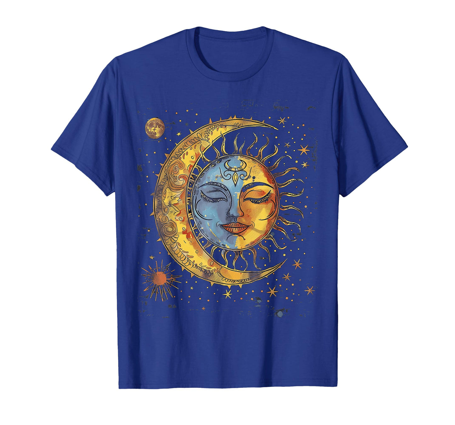 mystic sun and moon woman mystical flowers aesthetic T-Shirt