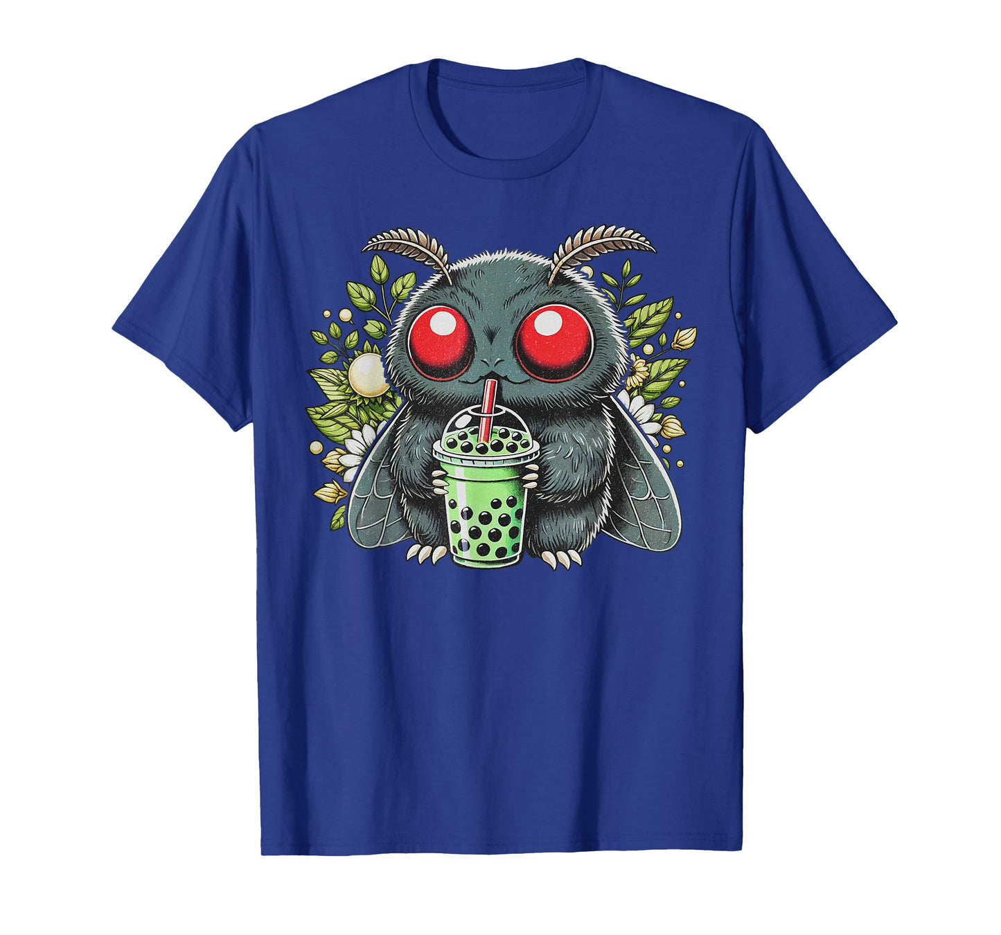 Mothman Drinking Bubble Tea Kawaii Boba Tea T-Shirt