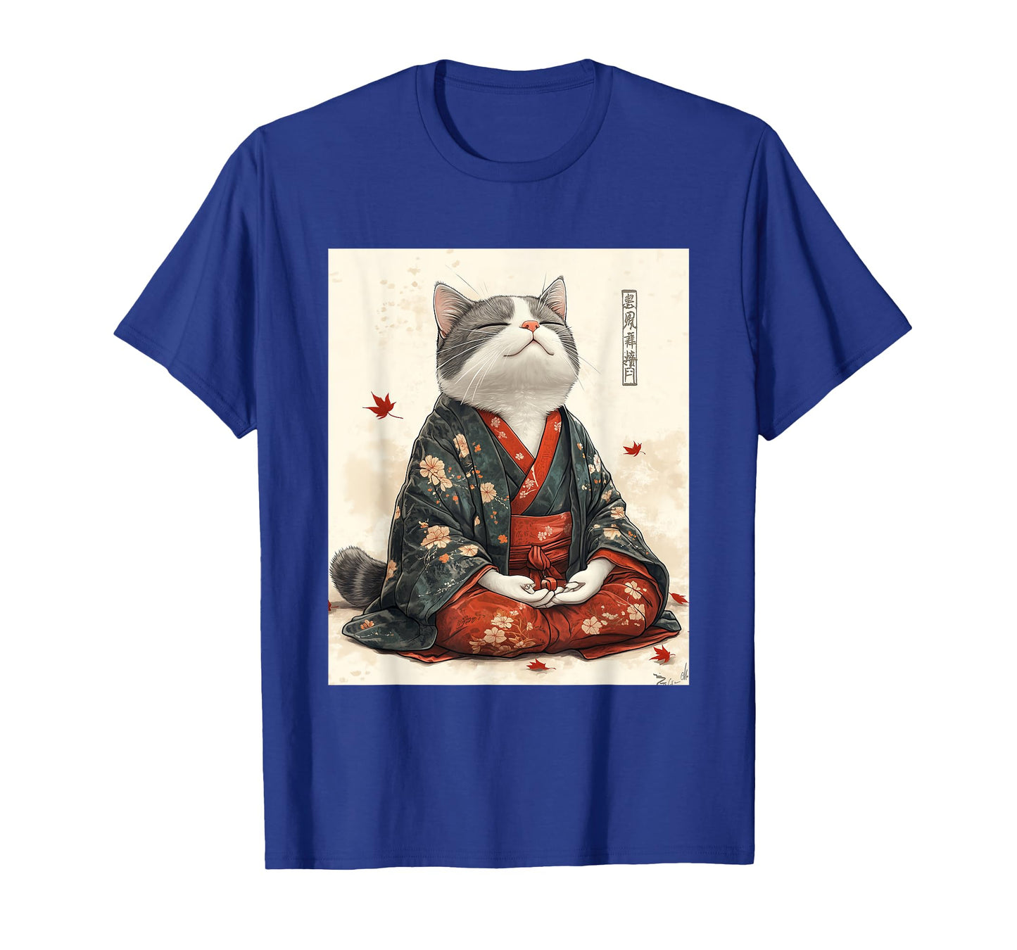 Zen Cat T-Shirt - Meditating Japanese Art Style Graphic Tee Men Women Kids T-Shirt