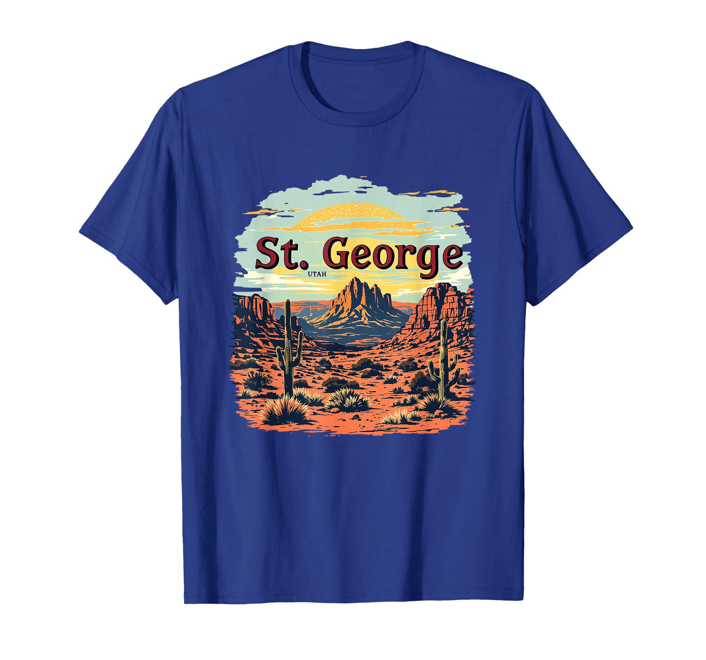 St. George Desert Mountain Vintage St. George Utah Cityscape T-Shirt