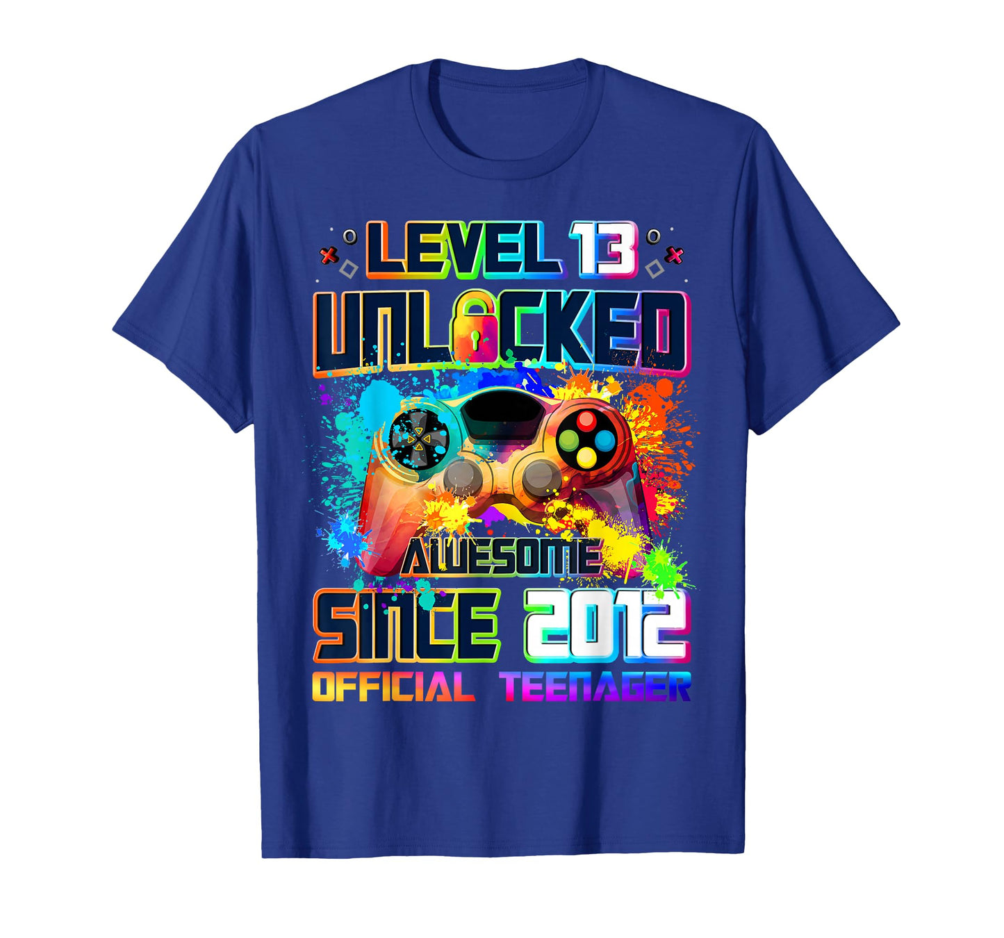 Level 13 Unlocked Awesome Since 2012 13th Birthday Gaming T-Shirt