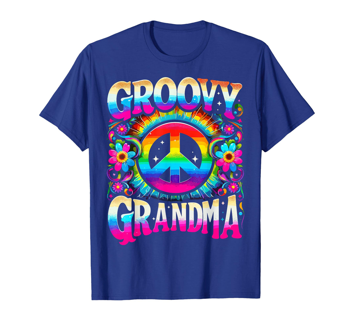 Hippie Tie Dye Peace Sign Groovy Grandma T-Shirt