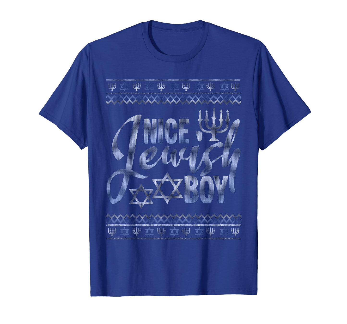 Nice Jewish Boy Menorah Ugly Christmas Happy Hanukkah T-Shirt