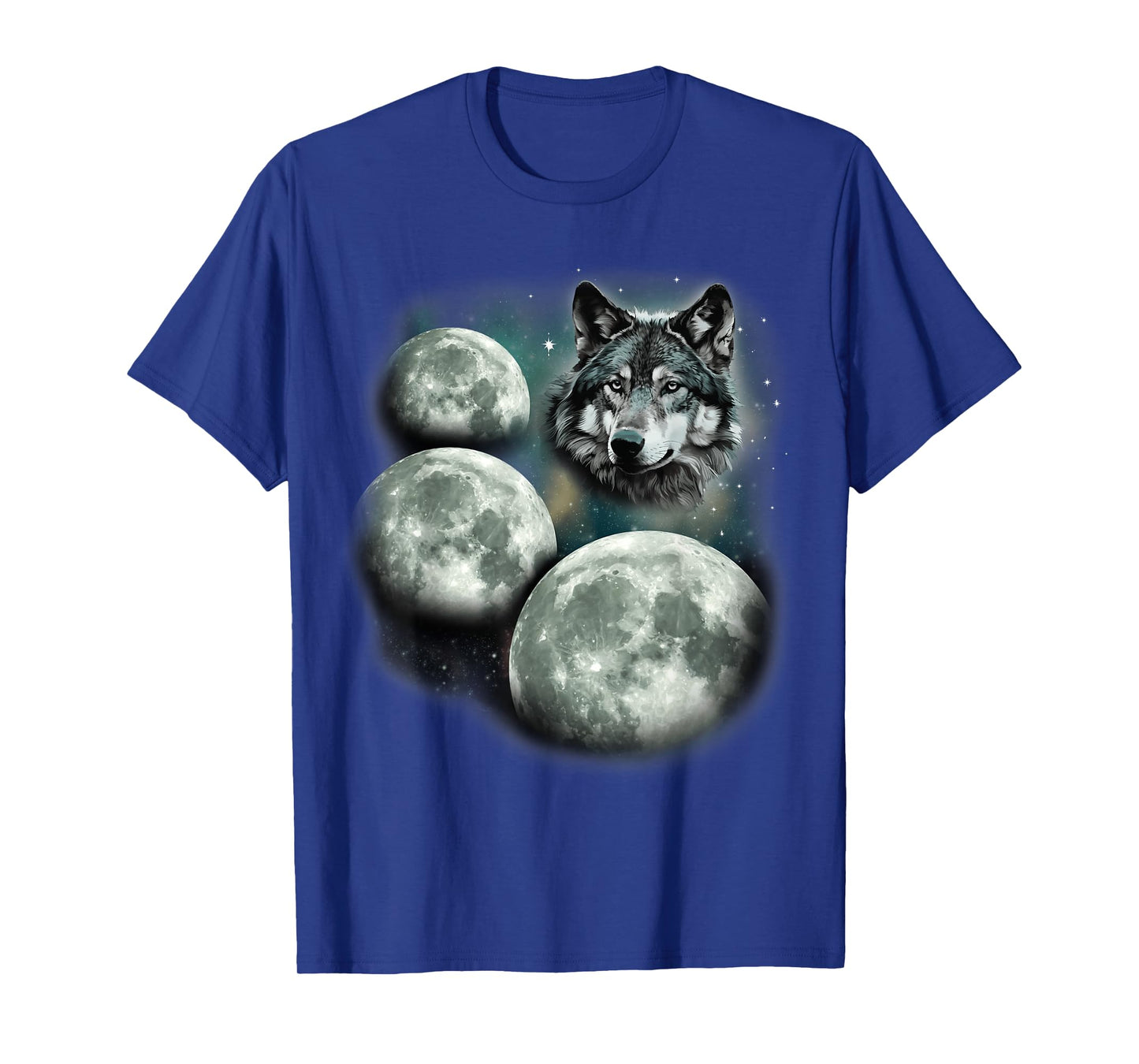 Three Moon Wolf | 3 Moons Howling At Space Wolf Magic Meme T-Shirt