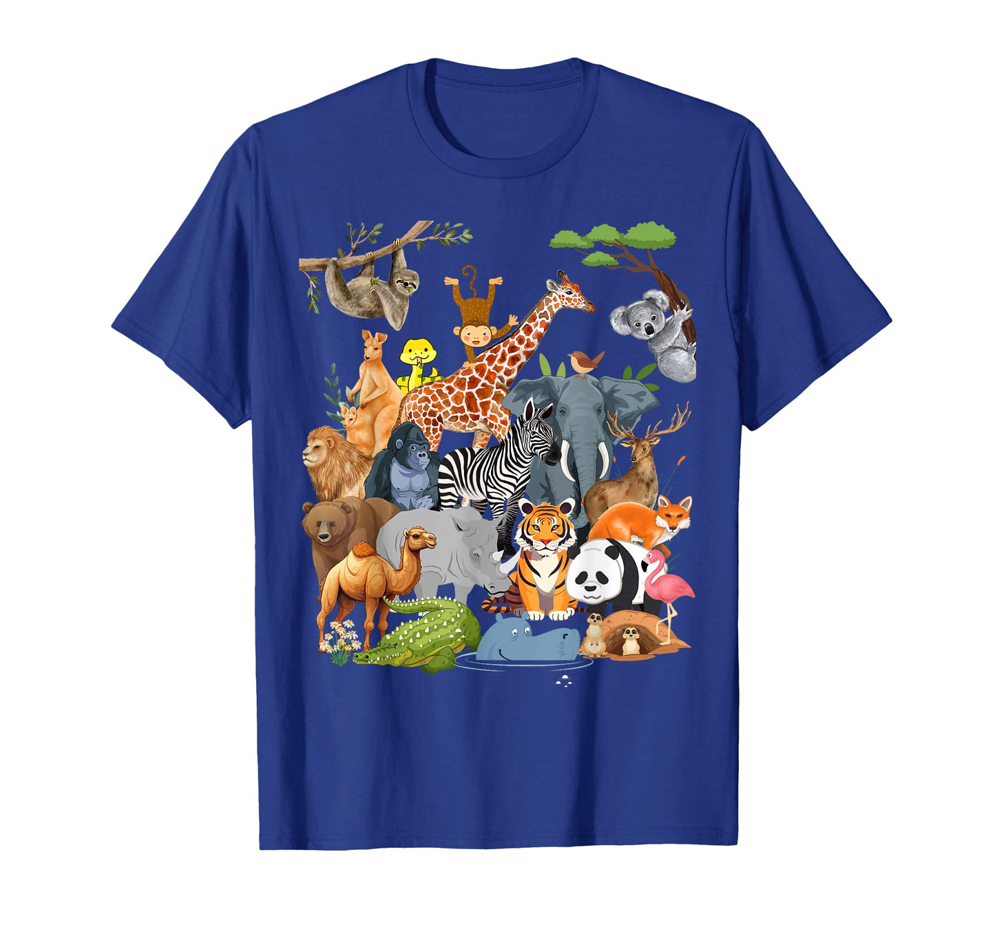 Men Women and Kids Wildlife Zoo Day Party Cute 22 Animals T-Shirt