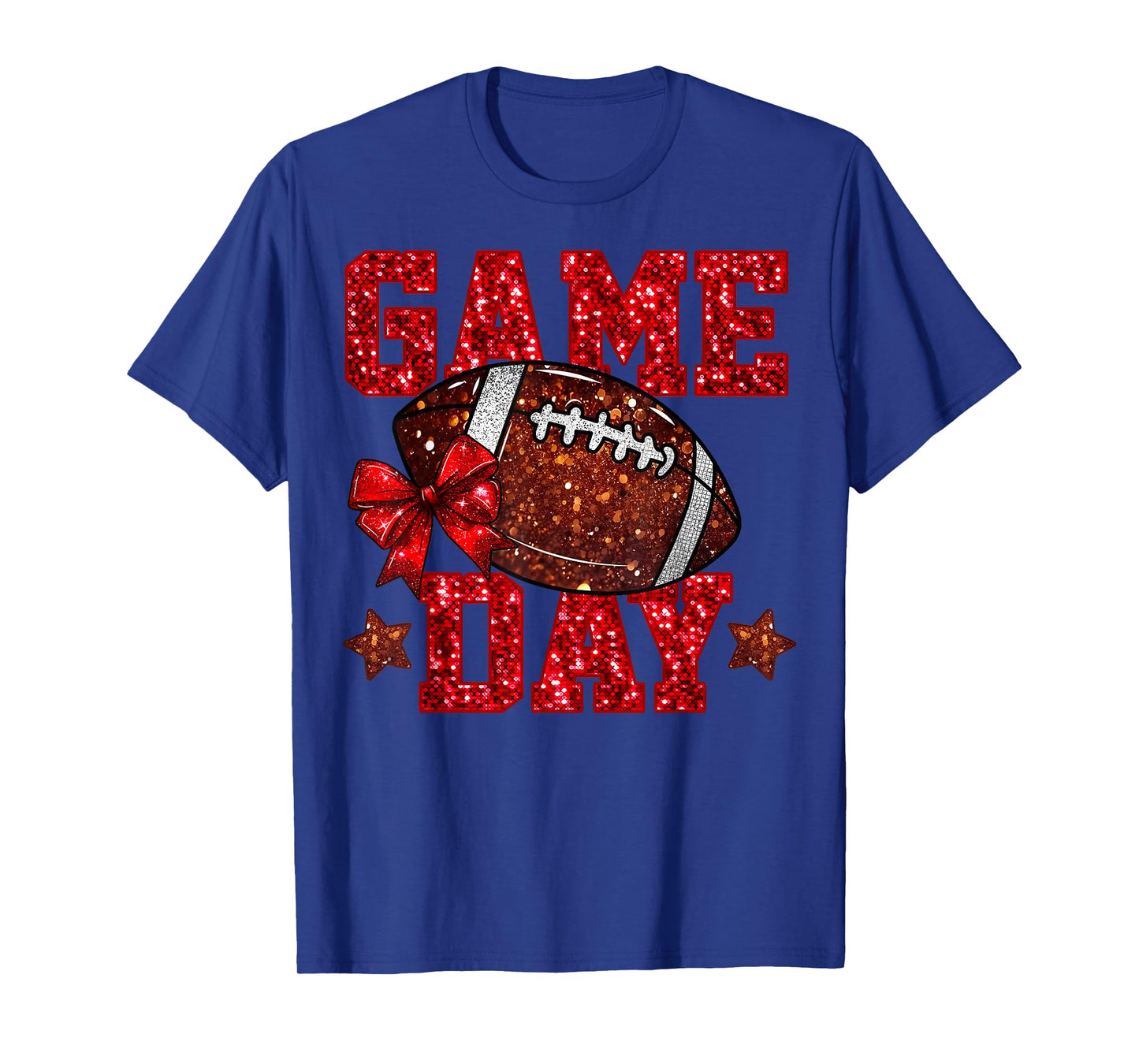 Game Day Football Red Coquette Bow Team Spirit Touchdown T-Shirt