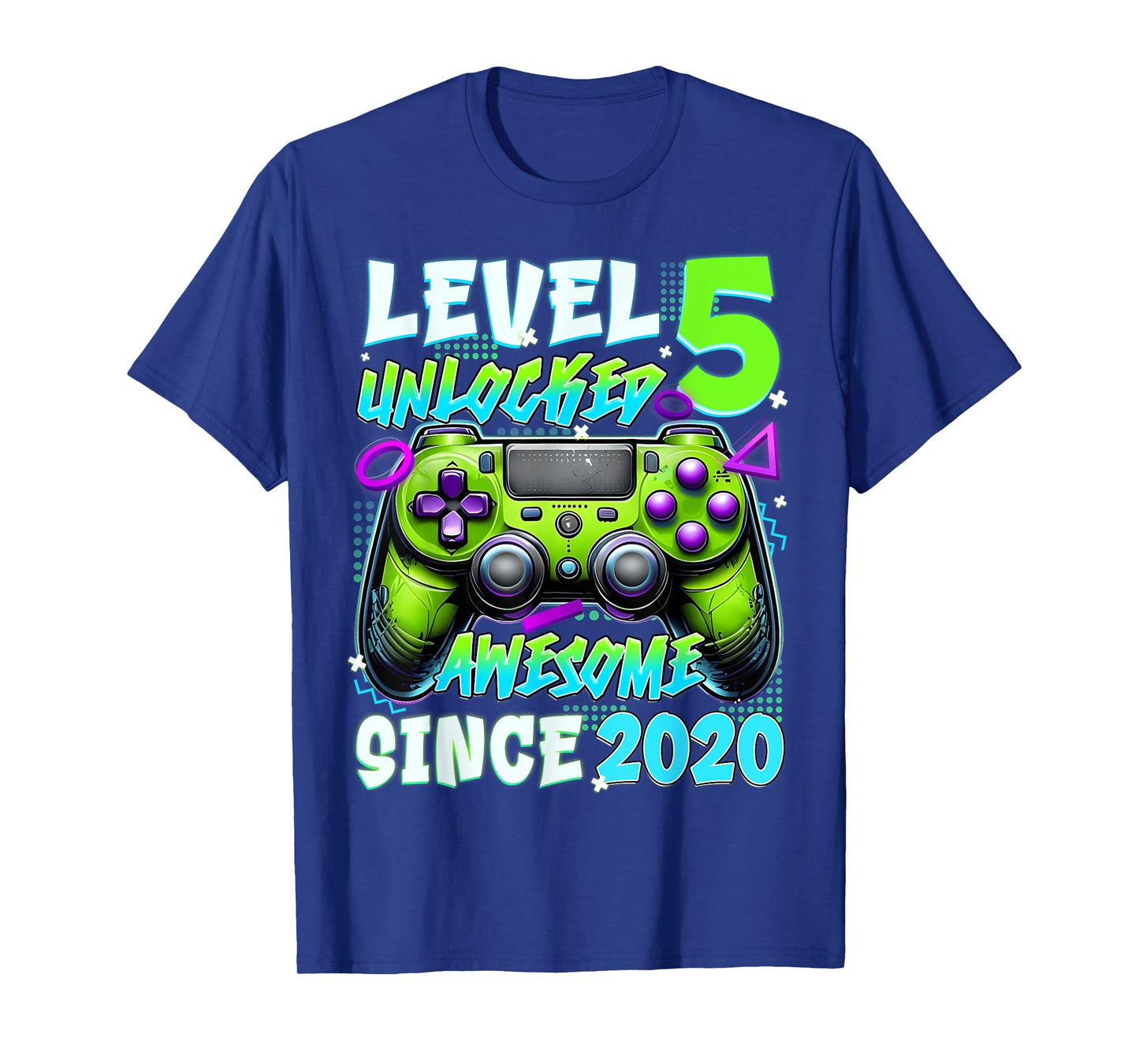 5th Birthday Video Game Level 5 Unlocked Awesome Since 2020 T-Shirt