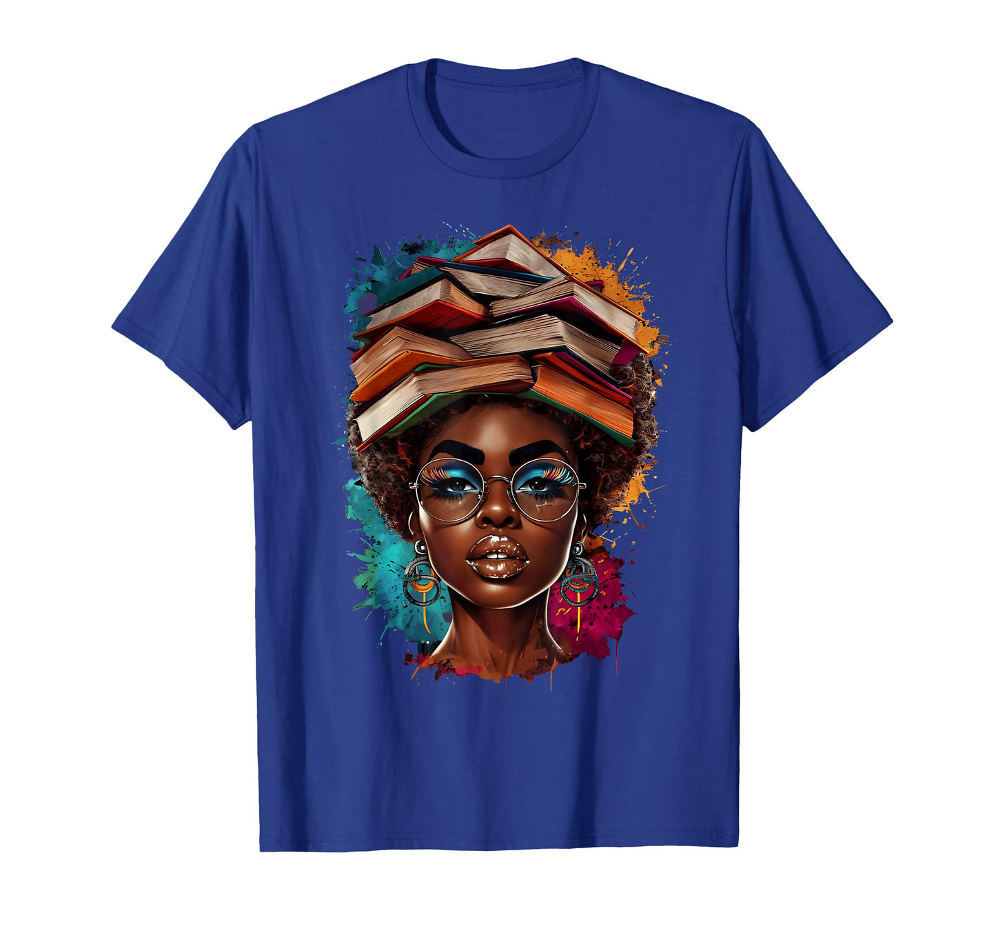 Melanin Black Girl Afro Book Lover Librarian Teacher Student T-Shirt