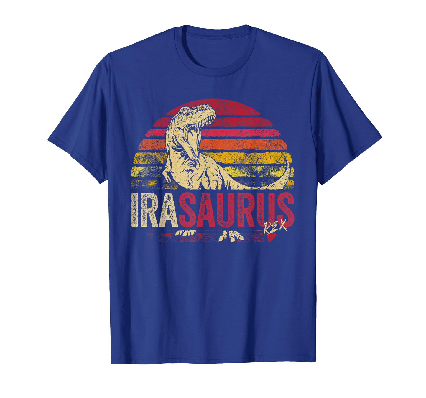 Ira Saurus Funny Personalized Dinosaur T Rex Boys Name T-Shirt