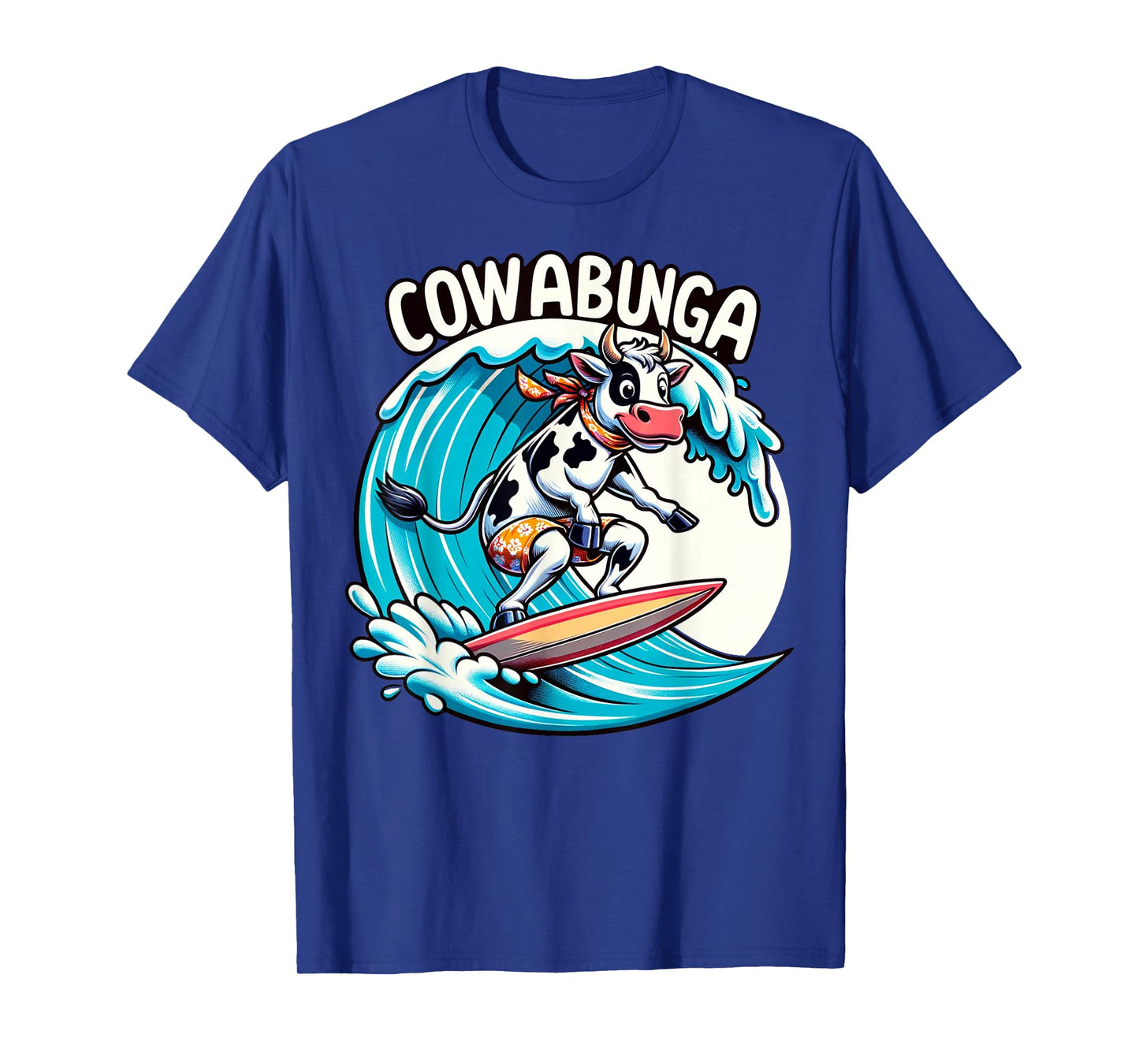 Cowabunga Beach Surfing Cow Surfingboard Surfboard T-Shirt