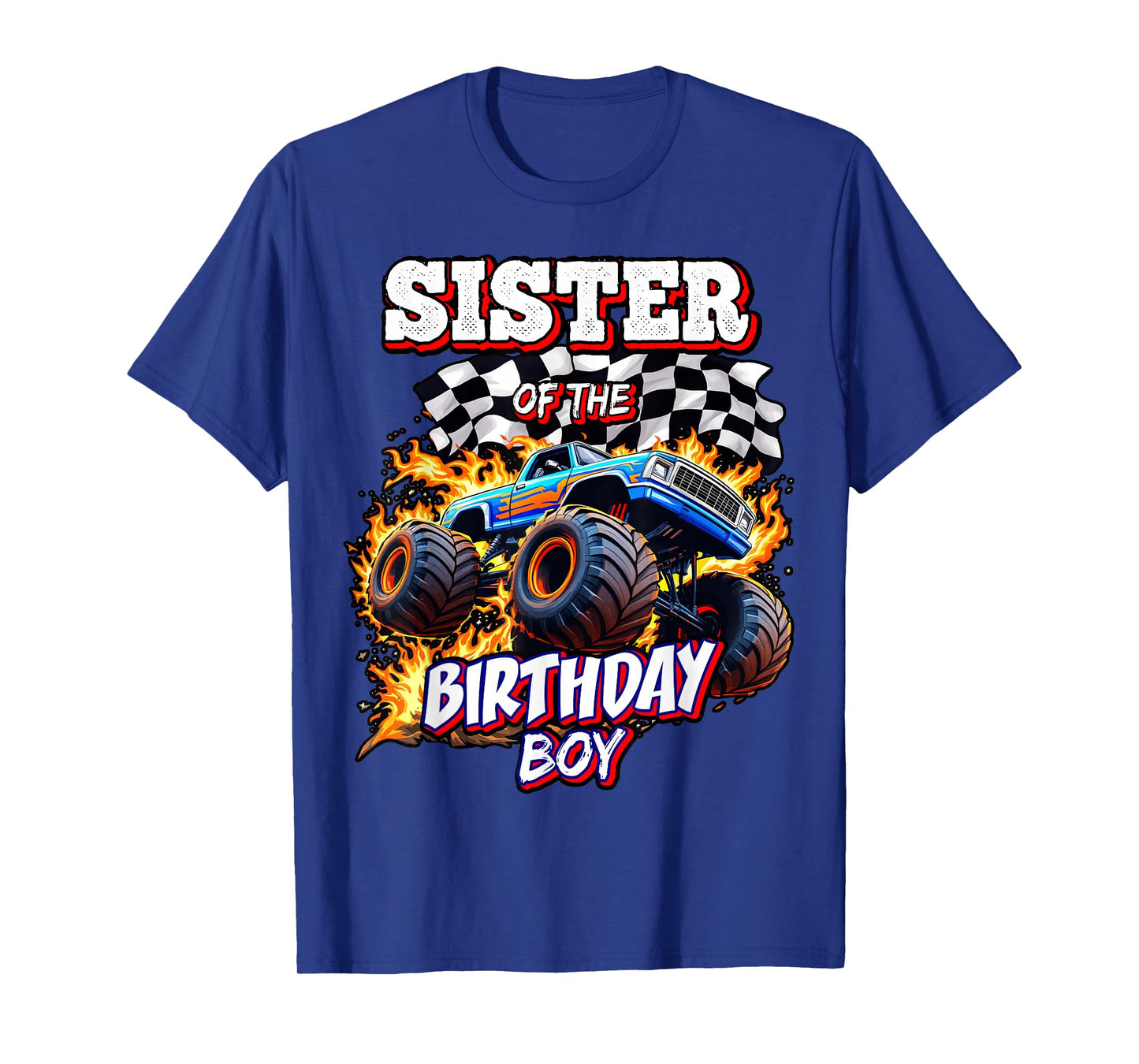 Sister of the Birthday Boy Monster Truck Birthday Party T-Shirt